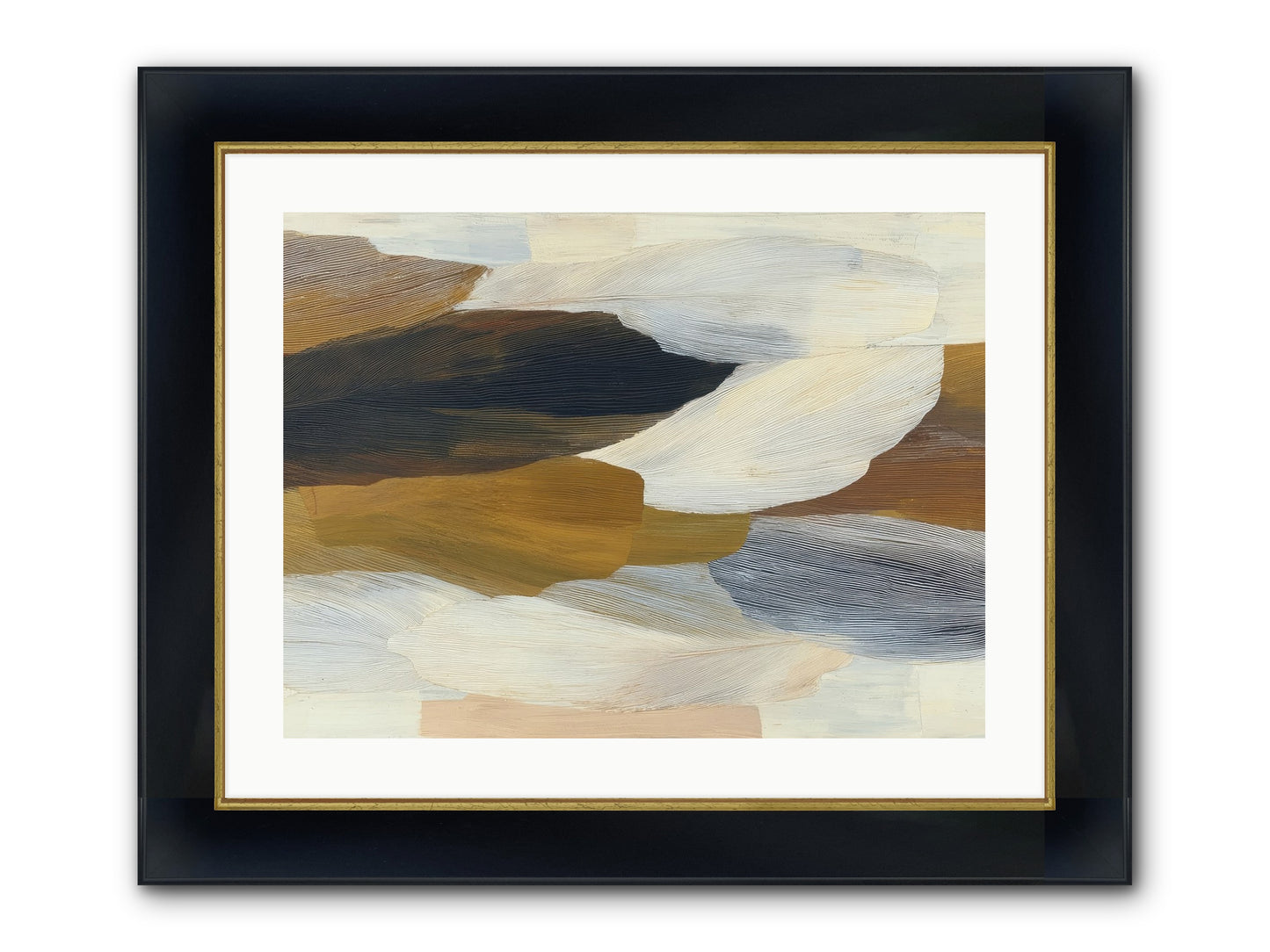 Breve Framed Print - Wide Black w/Gold 24x18