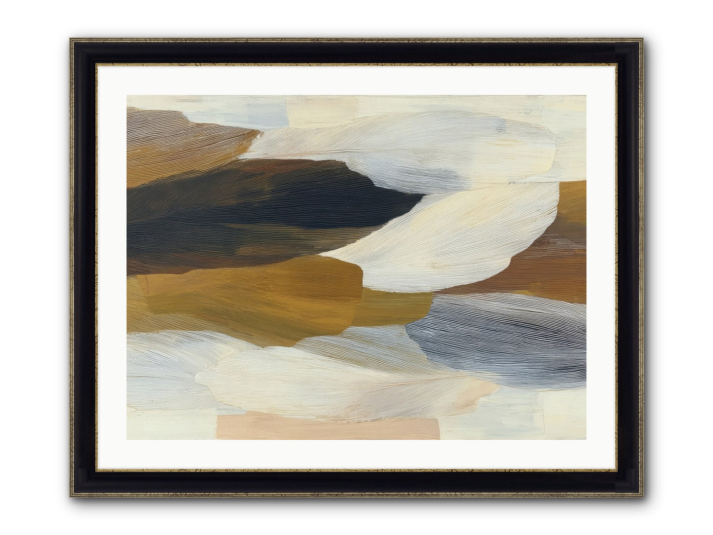 Breve Framed Print - Black & Gold 32x24