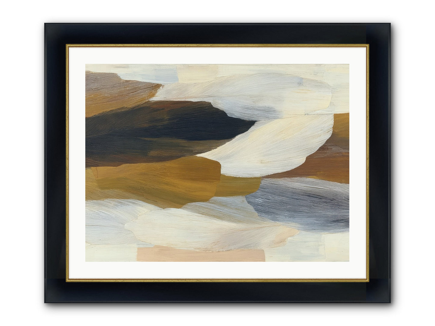 Breve Framed Print - Wide Black w/Gold 32x24