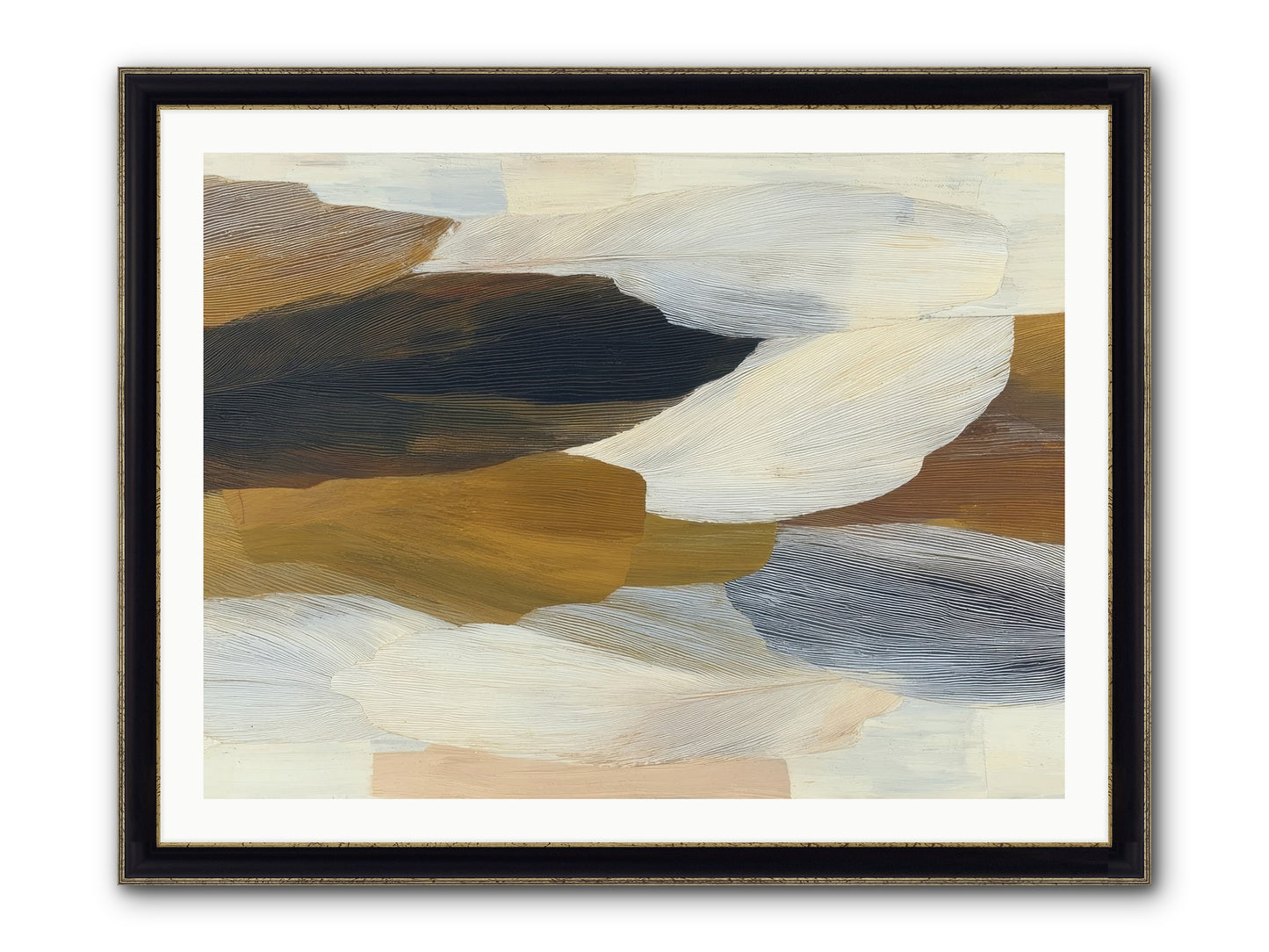 Breve Framed Print - Black & Gold 40x30