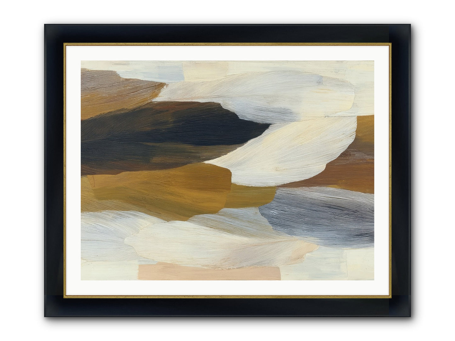 Breve Framed Print - Wide Black w/Gold 40x30
