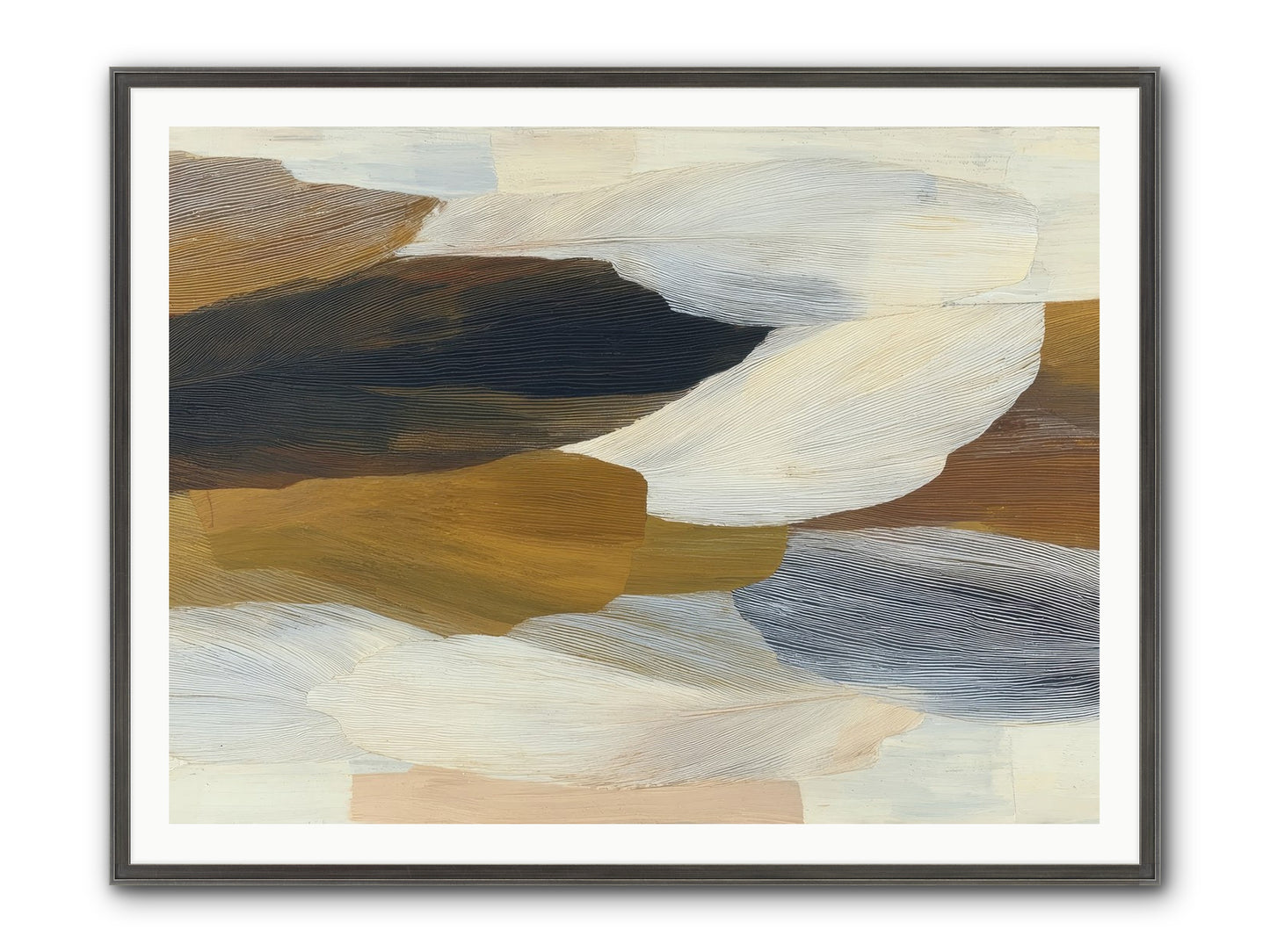 Breve Framed Print - Slimwoods Black/Silver 48x36