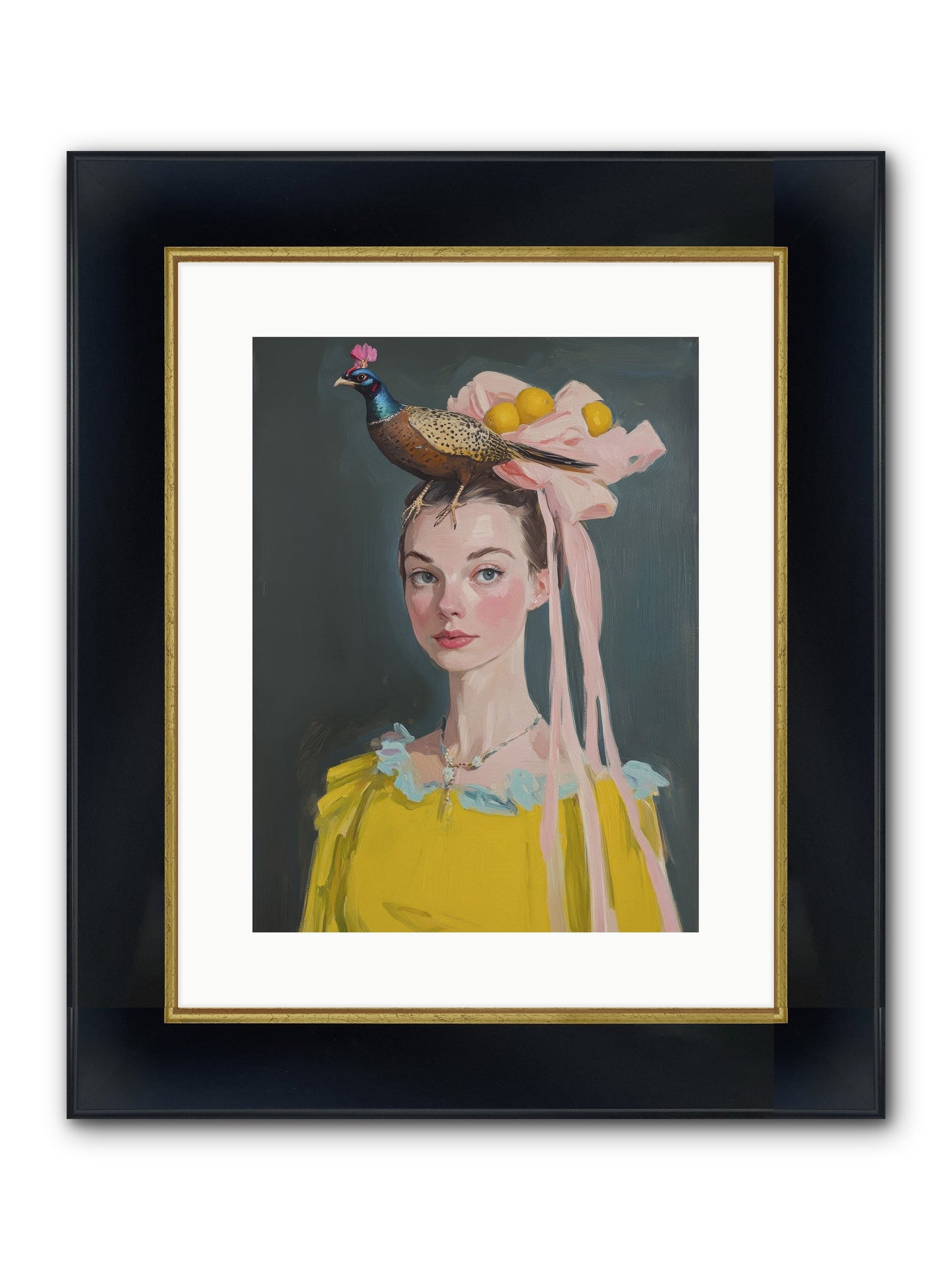 Briarwood Parlor Framed Print - Wide Black w/Gold 12x16