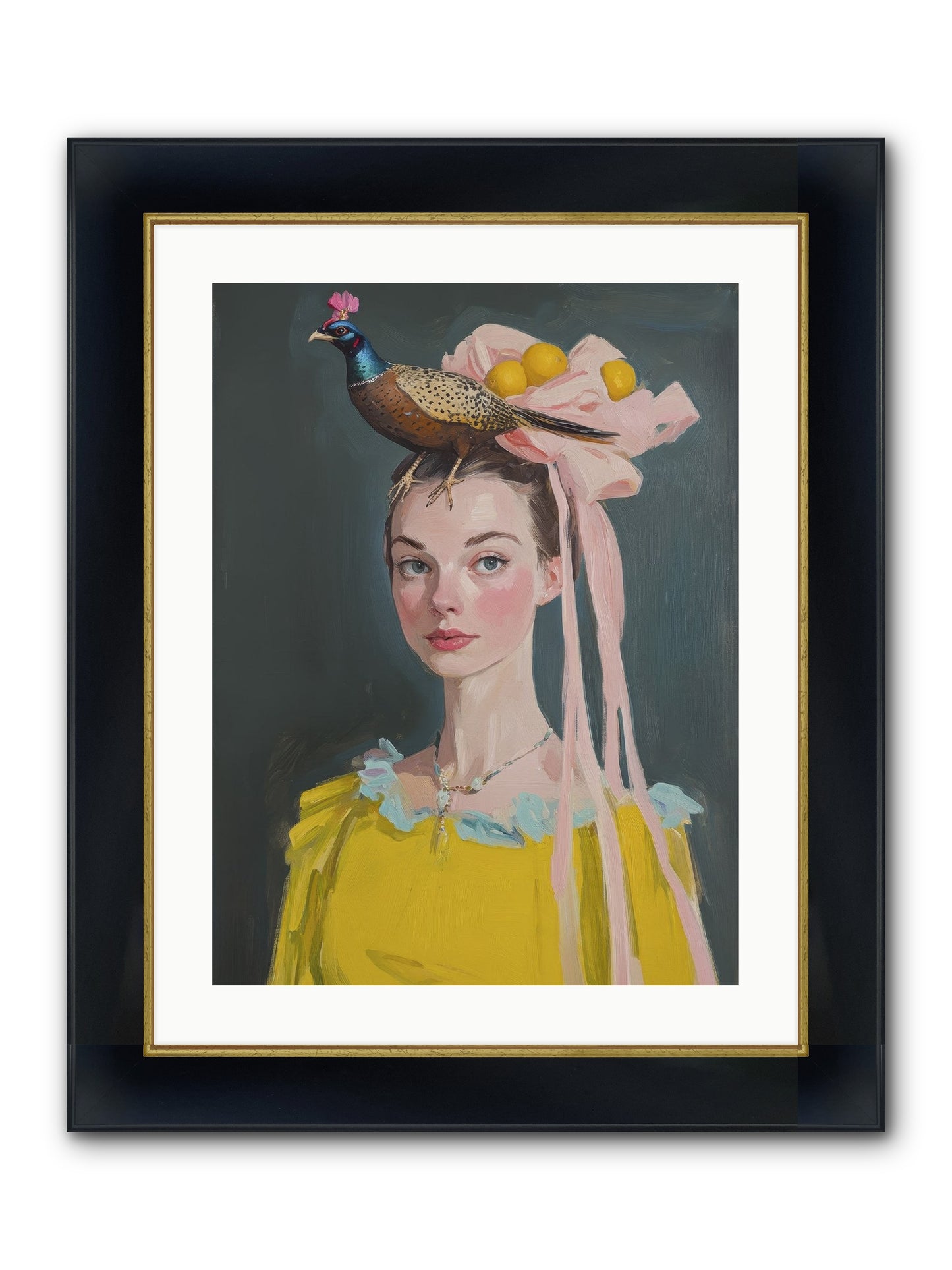 Briarwood Parlor Framed Print - Wide Black w/Gold 18x24