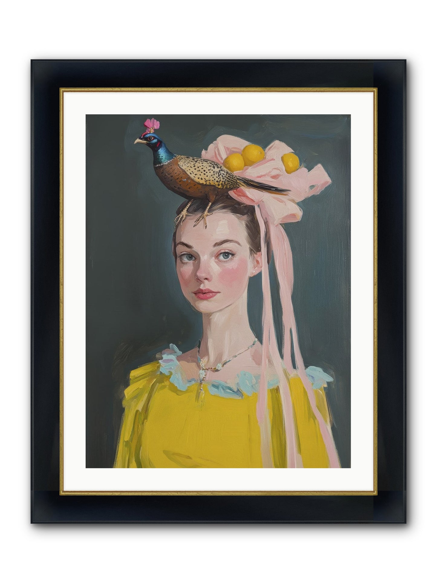 Briarwood Parlor Framed Print - Wide Black w/Gold 24x32
