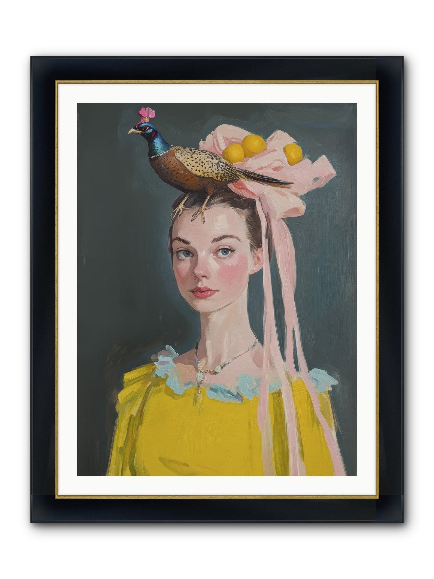 Briarwood Parlor Framed Print - Wide Black w/Gold 30x40