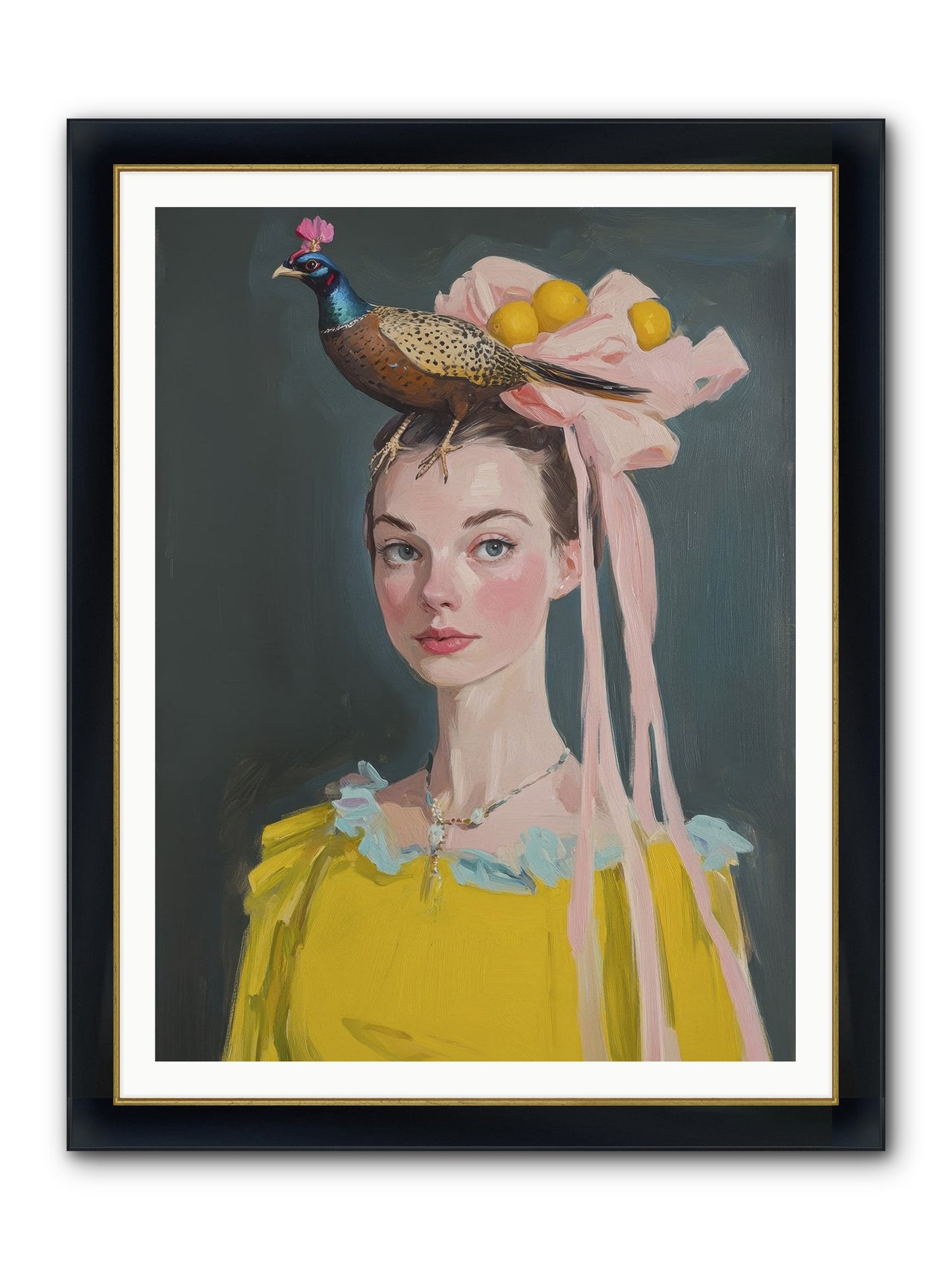 Briarwood Parlor Framed Print - Wide Black w/Gold 36x48