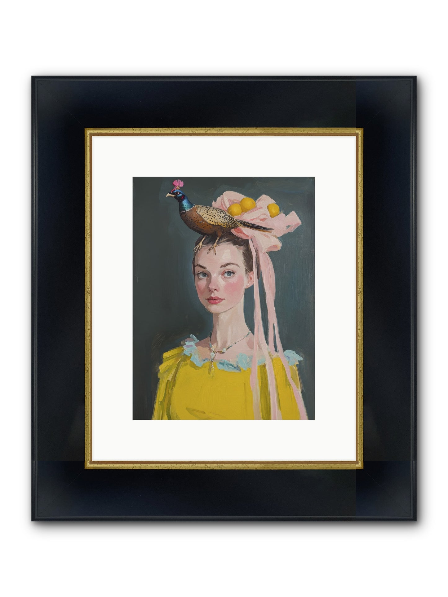 Briarwood Parlor Framed Print - Wide Black w/Gold 9x12