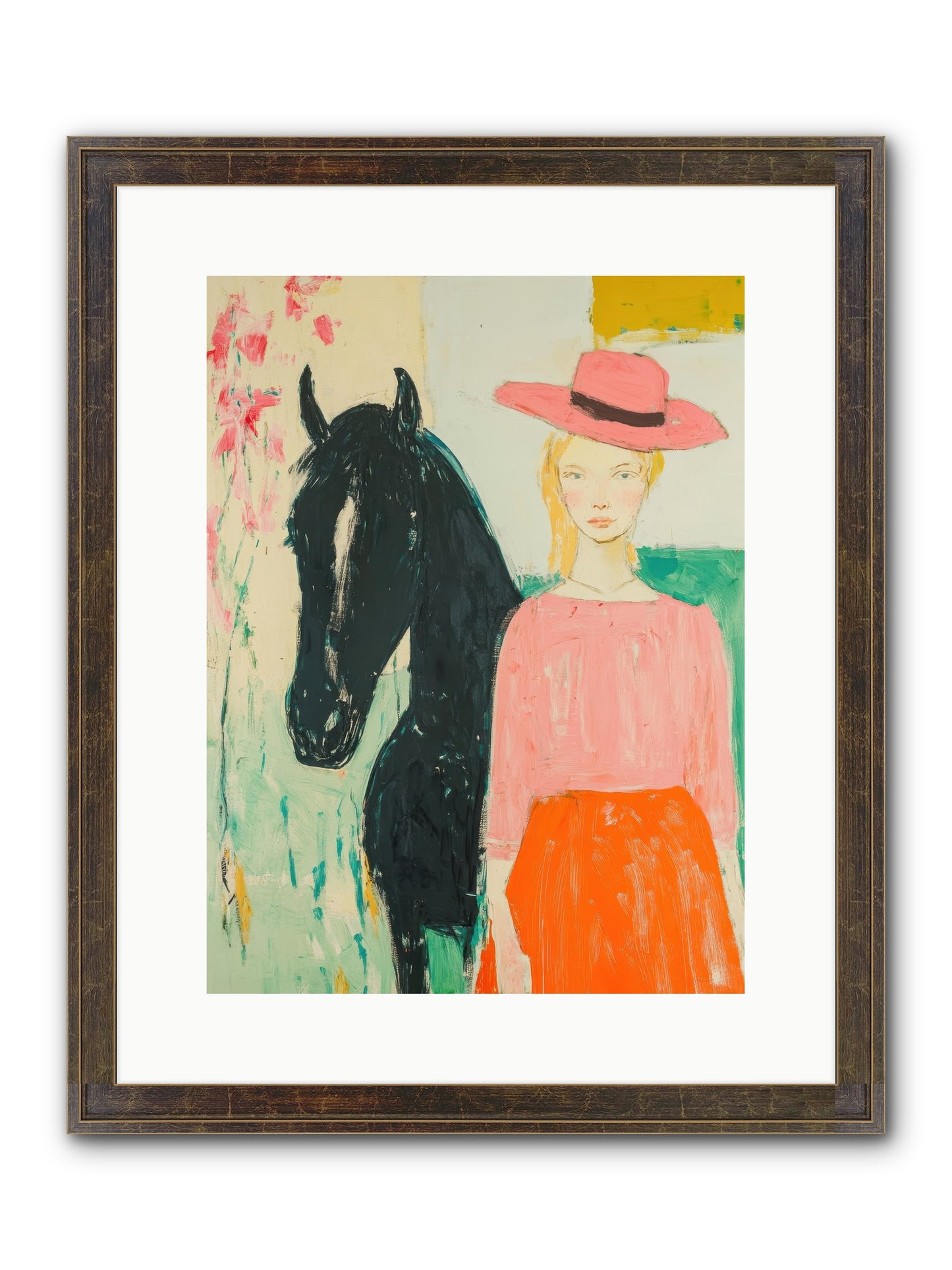 Bridle Path Confidences Framed Print - Slimwoods Black/Gold 12x16