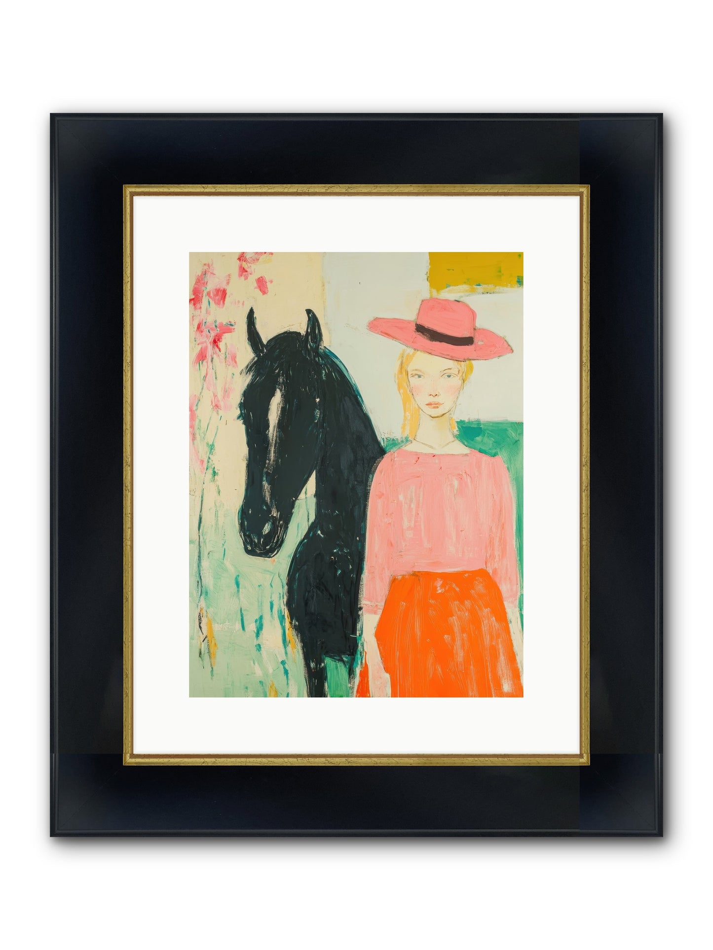 Bridle Path Confidences Framed Print - Wide Black w/Gold 12x16