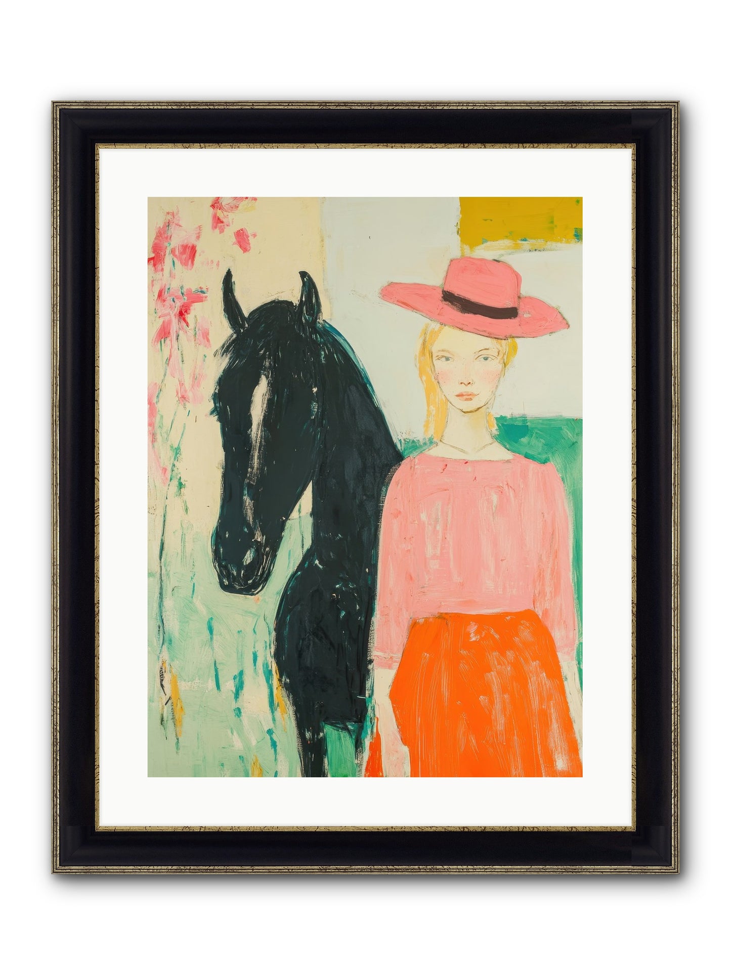 Bridle Path Confidences Framed Print - Black & Gold 18x24