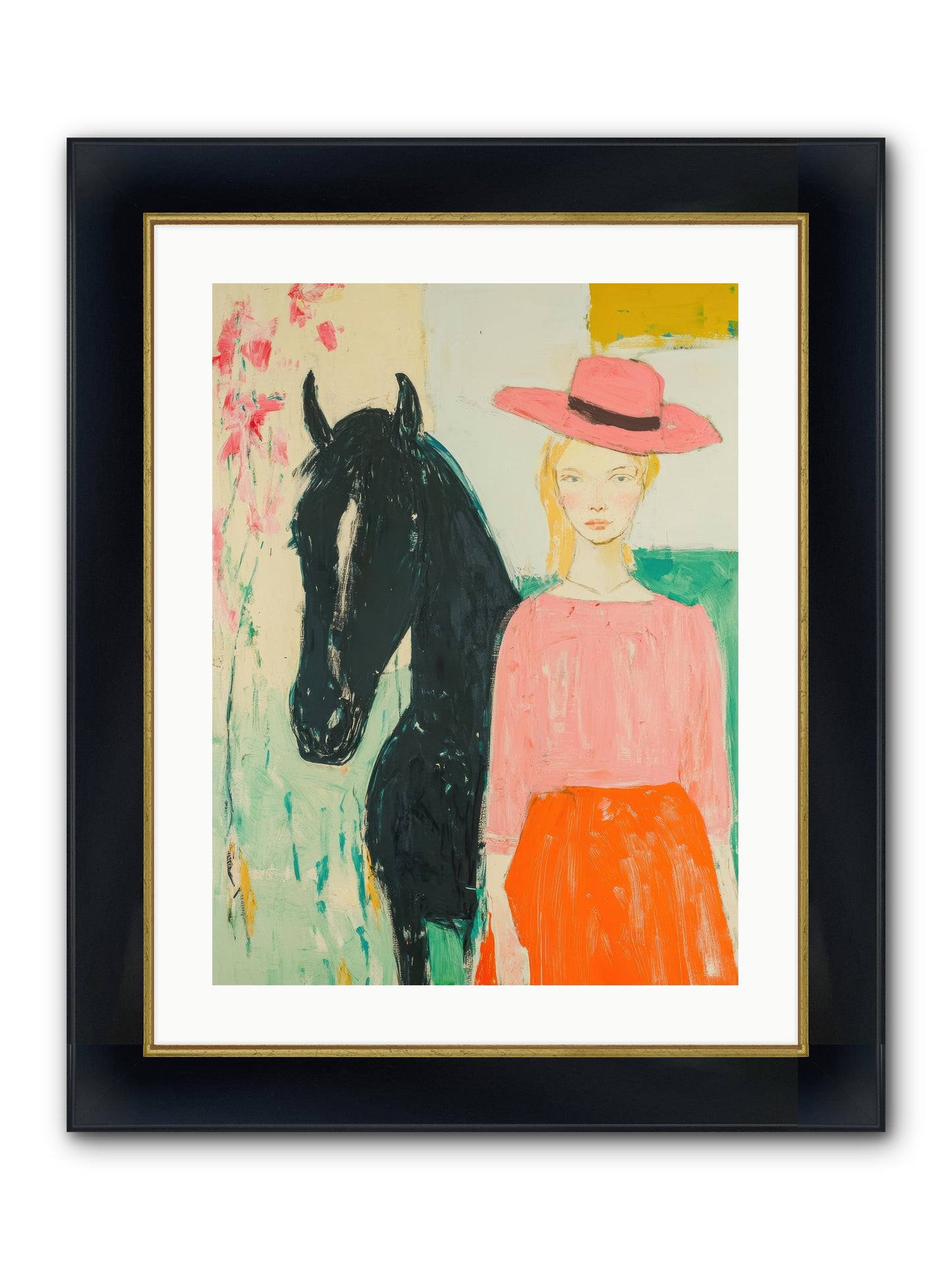 Bridle Path Confidences Framed Print - Wide Black w/Gold 18x24