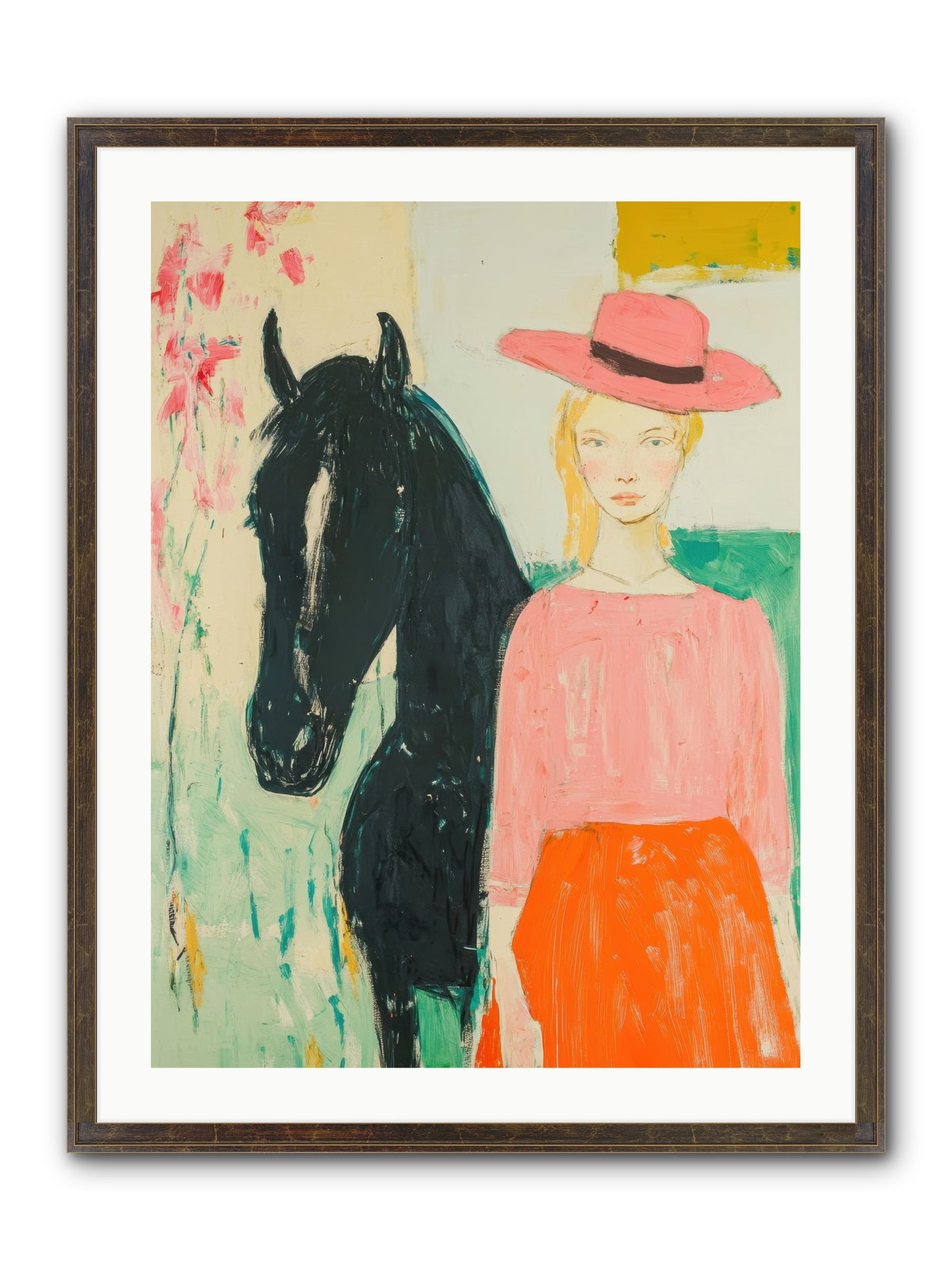 Bridle Path Confidences Framed Print - Slimwoods Black/Gold 24x32
