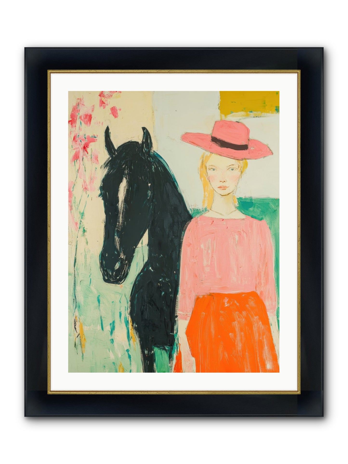 Bridle Path Confidences Framed Print - Wide Black w/Gold 24x32