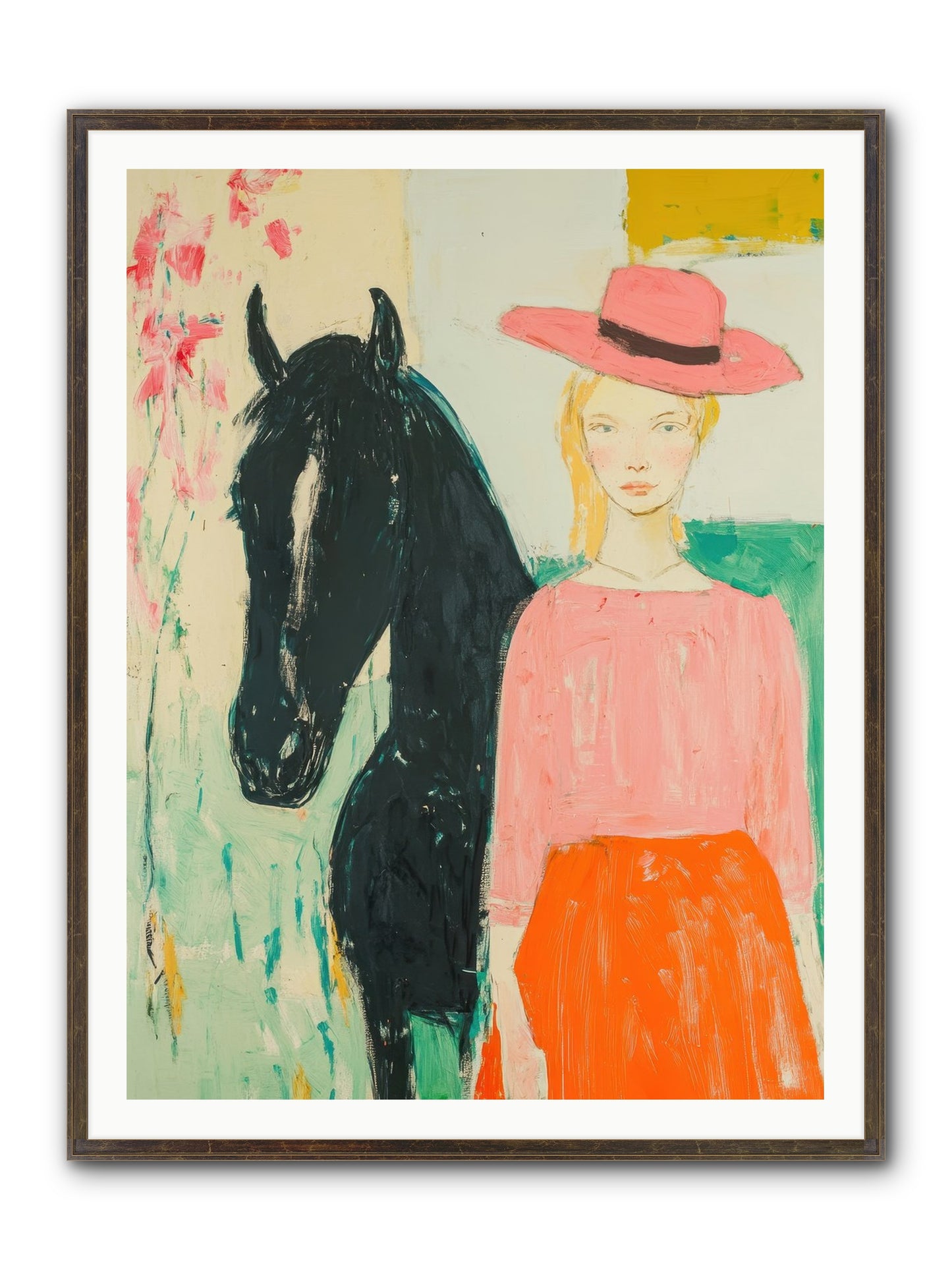 Bridle Path Confidences Framed Print - Slimwoods Black/Gold 36x48