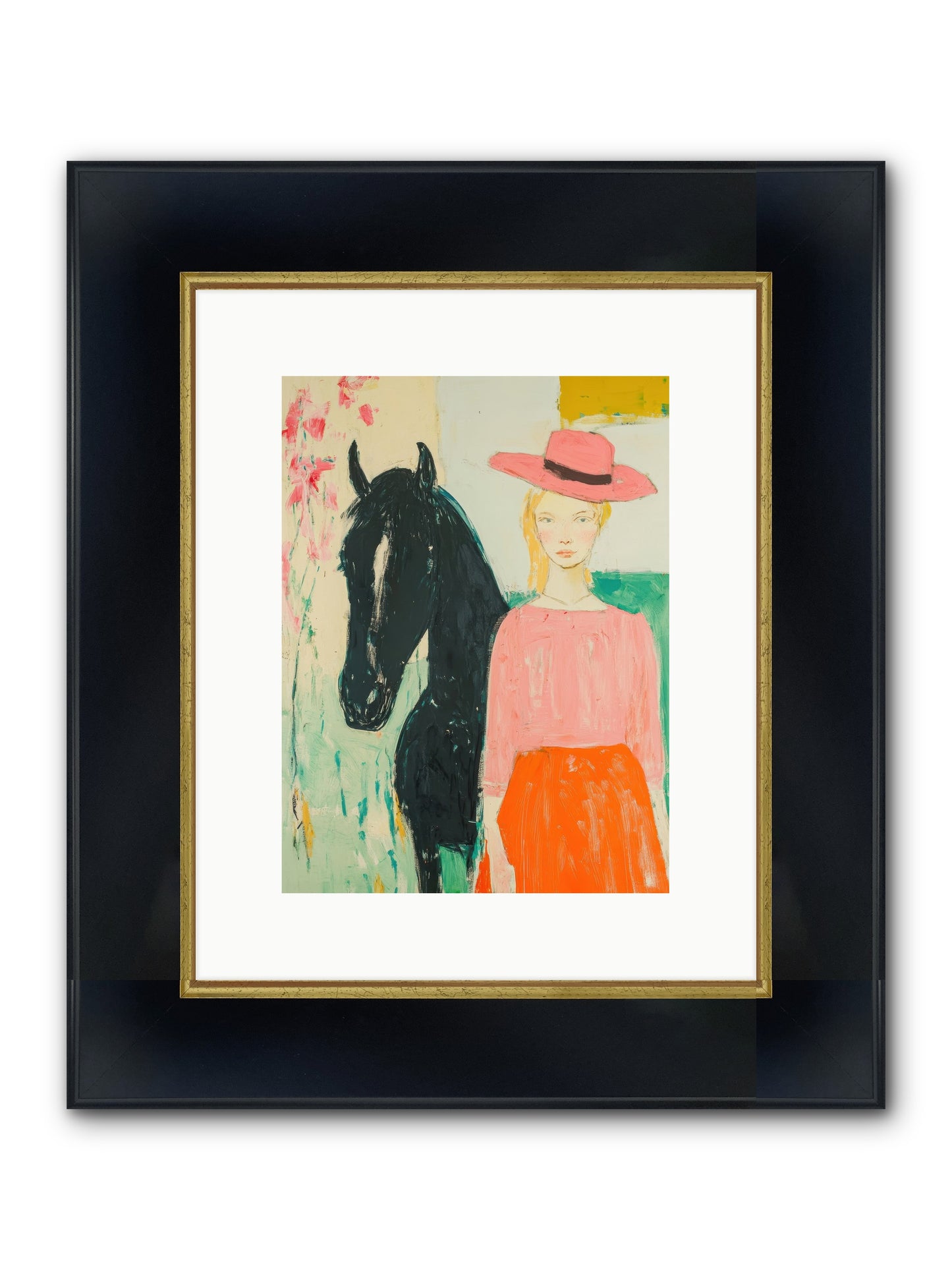 Bridle Path Confidences Framed Print - Wide Black w/Gold 9x12