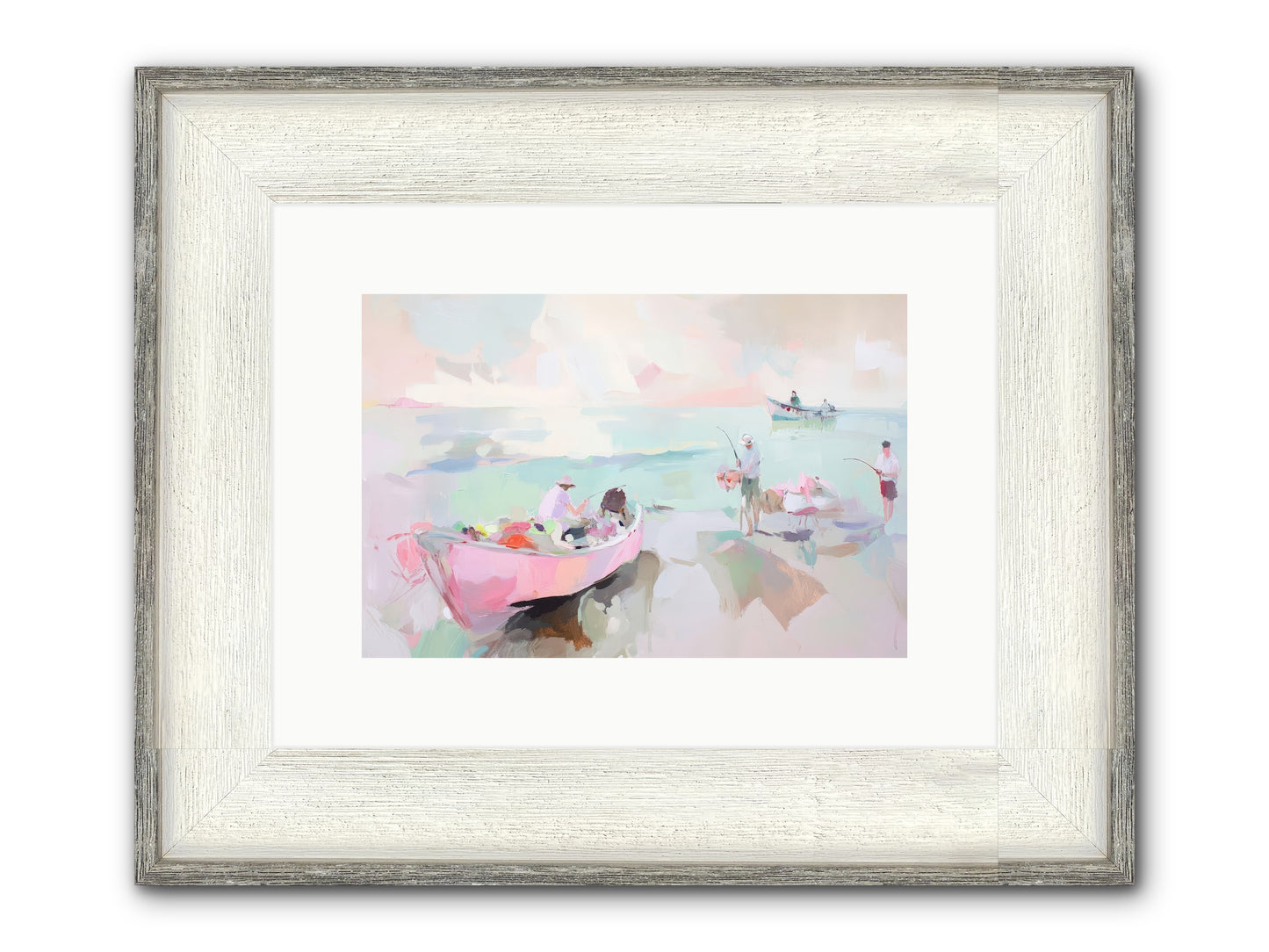Brighton Morning Framed Print - Driftwood White 12x8
