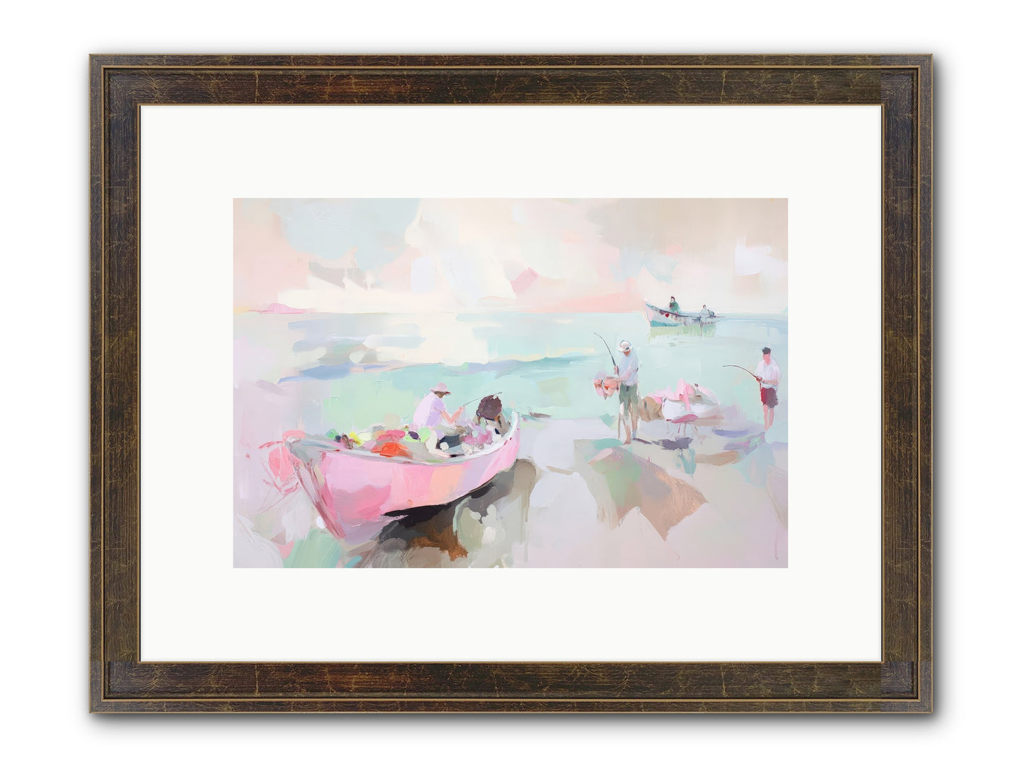 Brighton Morning Framed Print - Slimwoods Black/Gold 12x8