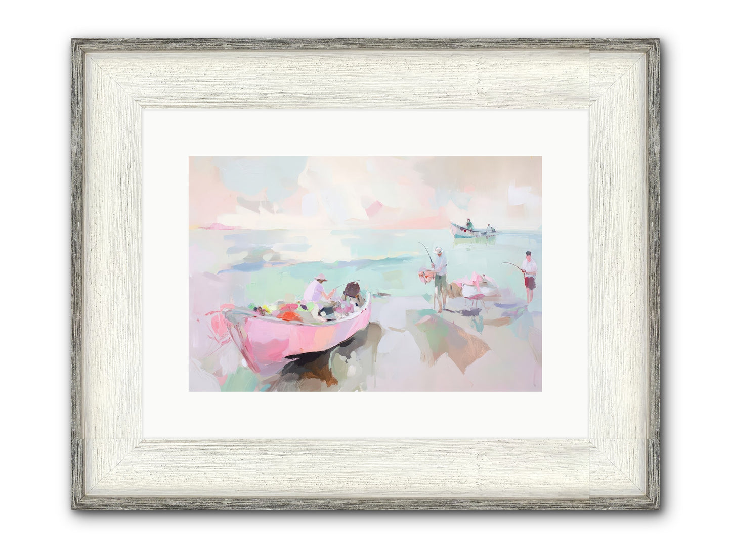 Brighton Morning Framed Print - Driftwood White 15x10