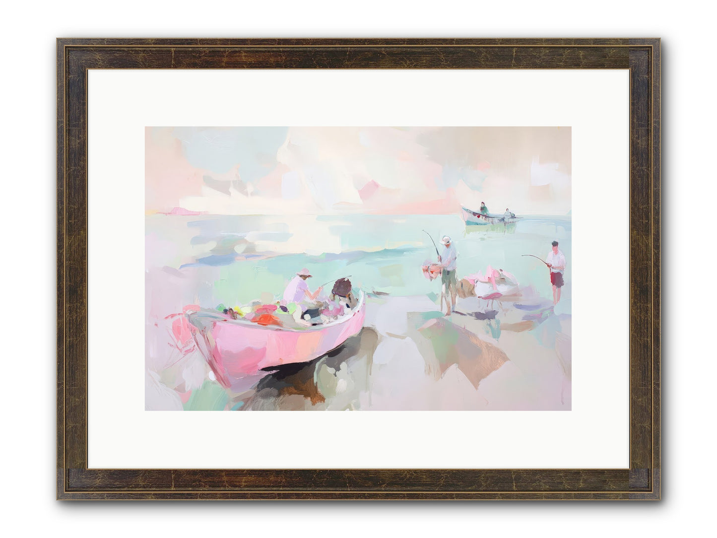 Brighton Morning Framed Print - Slimwoods Black/Gold 15x10