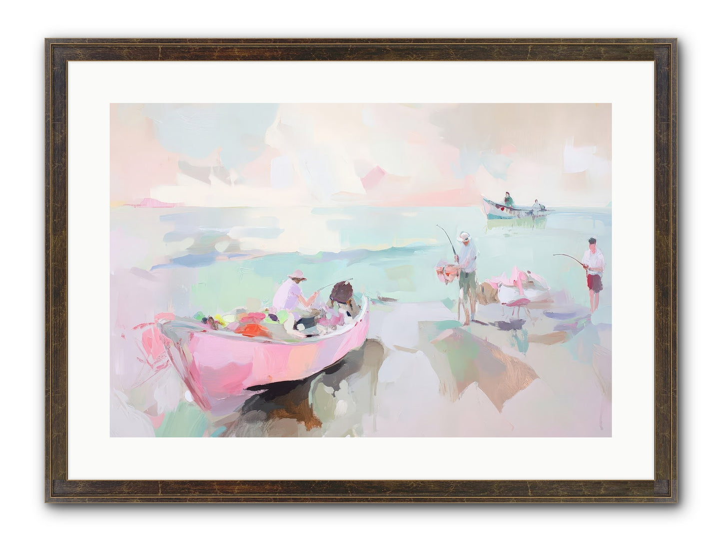 Brighton Morning Framed Print - Slimwoods Black/Gold 24x16
