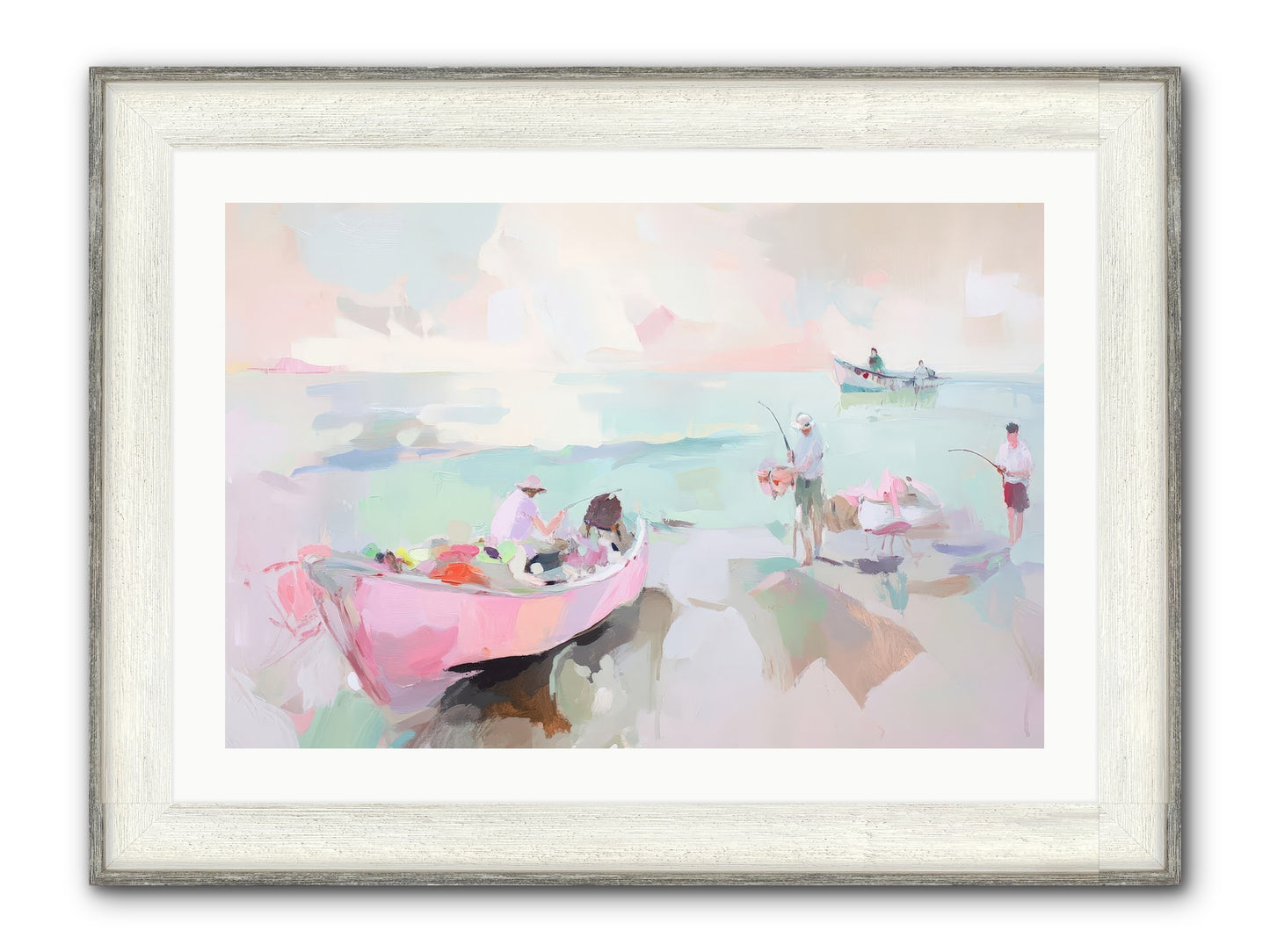 Brighton Morning Framed Print - Driftwood White 30x20
