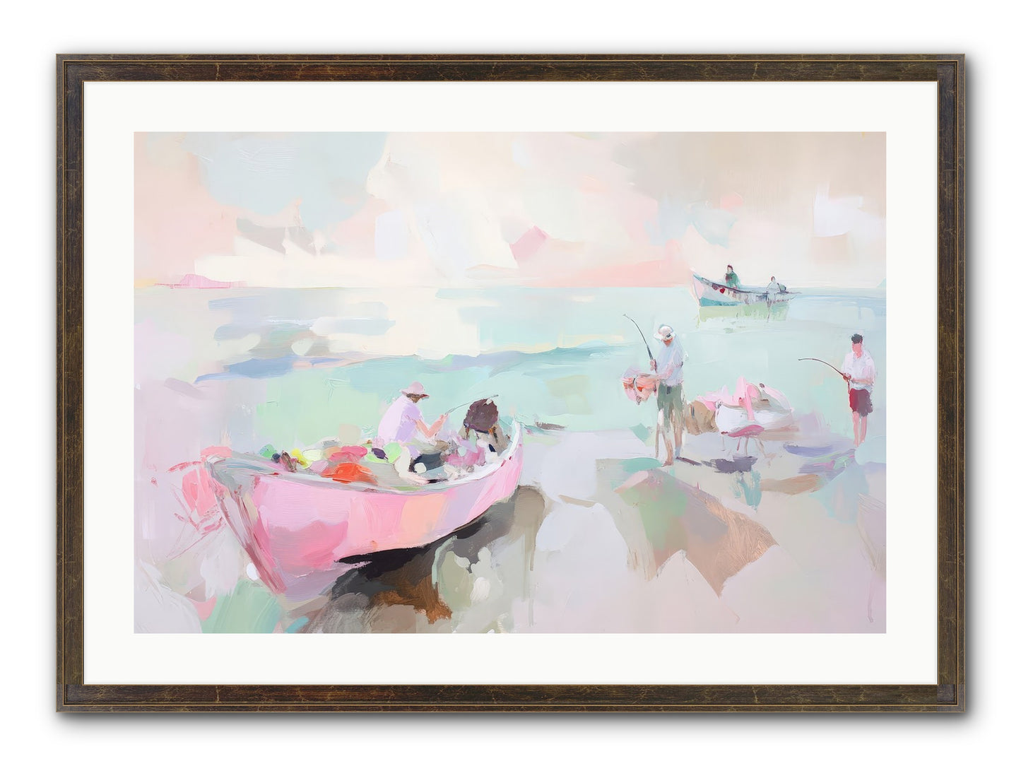 Brighton Morning Framed Print - Slimwoods Black/Gold 30x20
