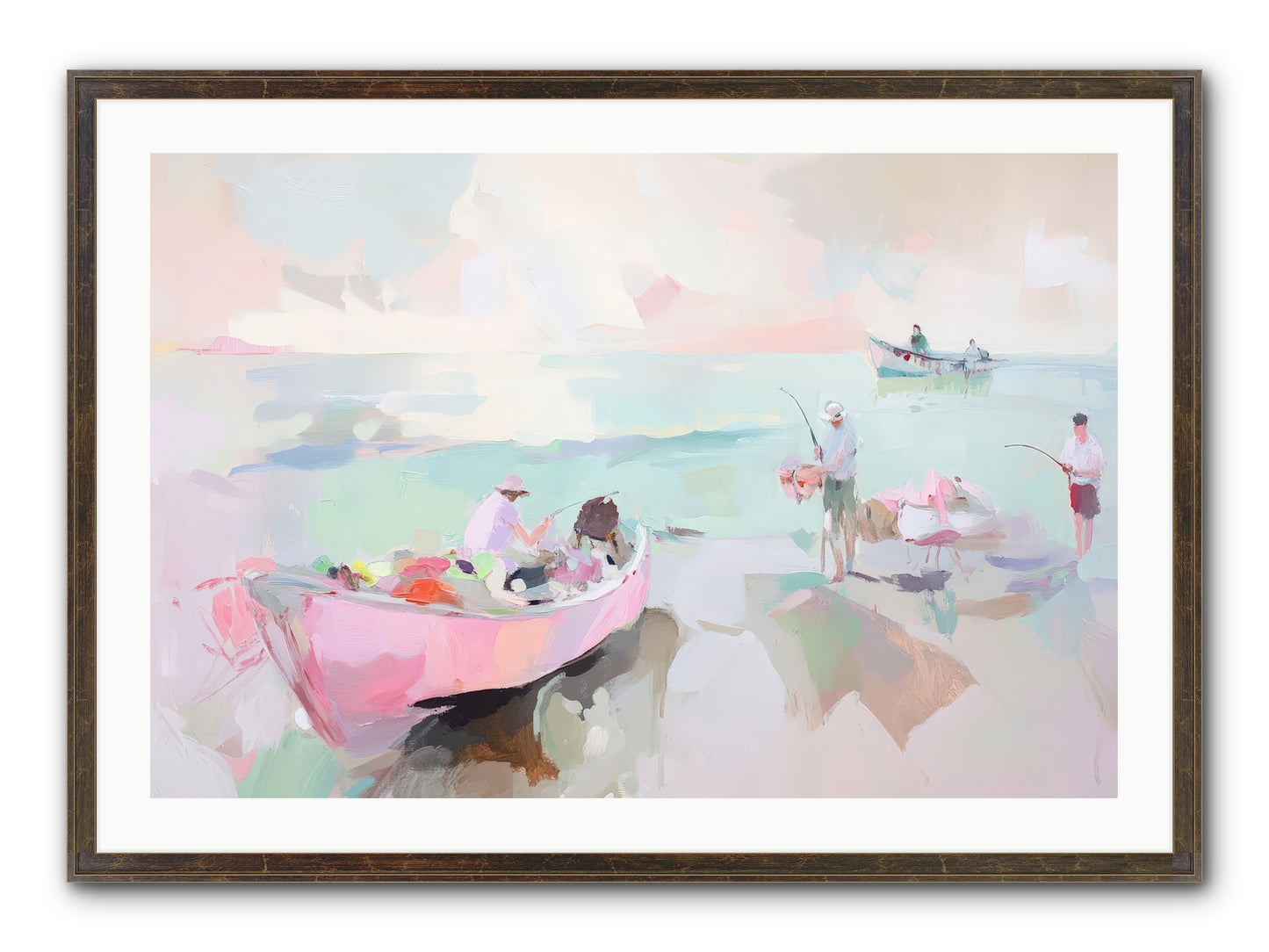 Brighton Morning Framed Print - Slimwoods Black/Gold 36x24