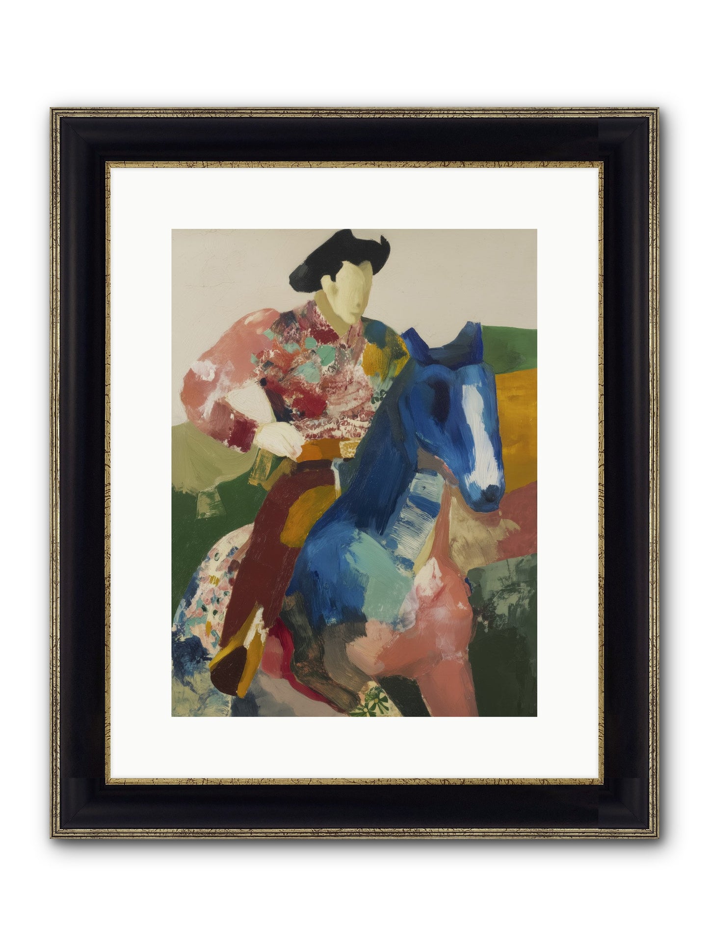 Brindle Framed Print - Black & Gold 12x16