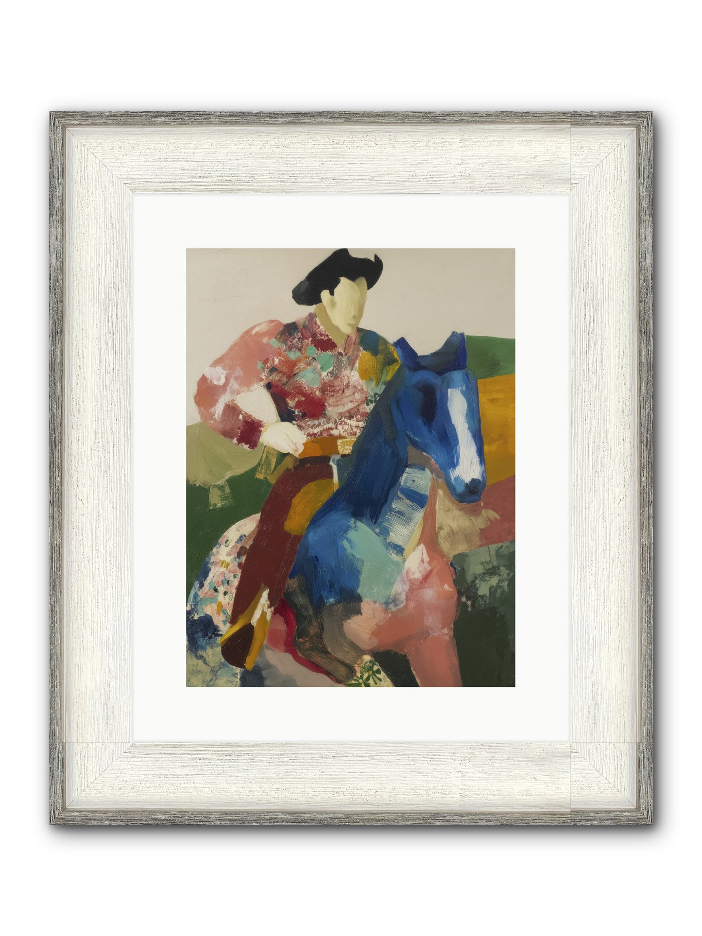 Brindle Framed Print - Driftwood White 12x16