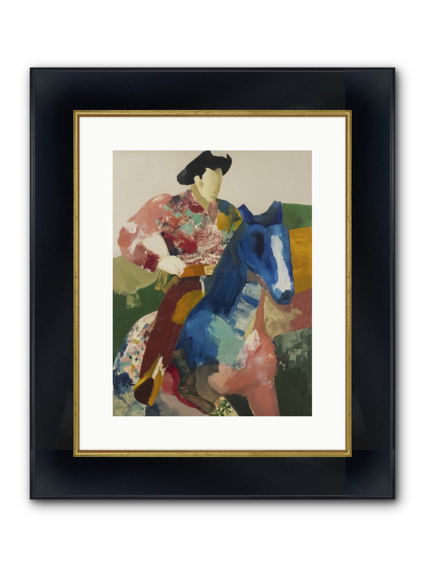 Brindle Framed Print - Wide Black w/Gold 12x16
