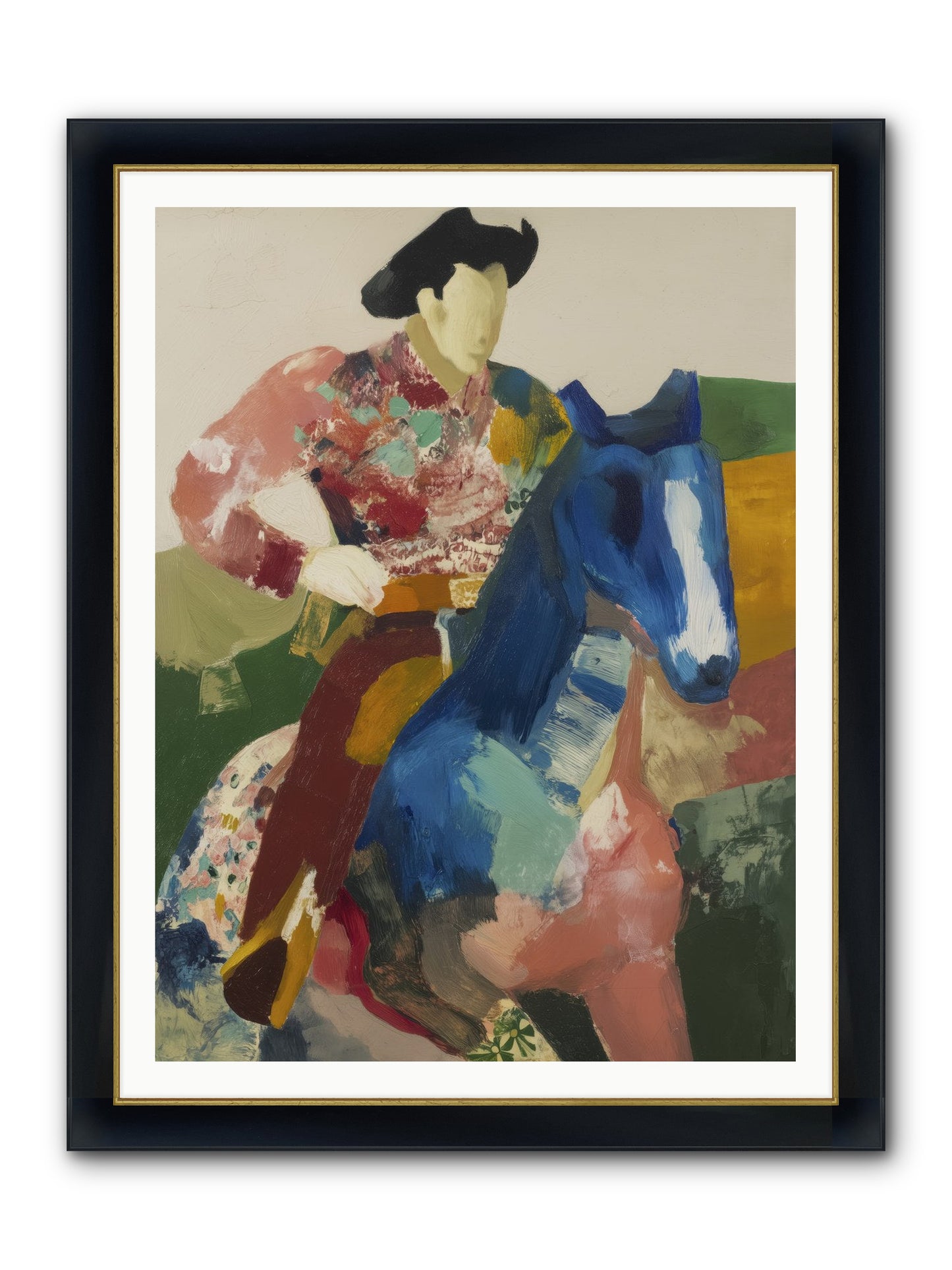 Brindle Framed Print - Wide Black w/Gold 36x48