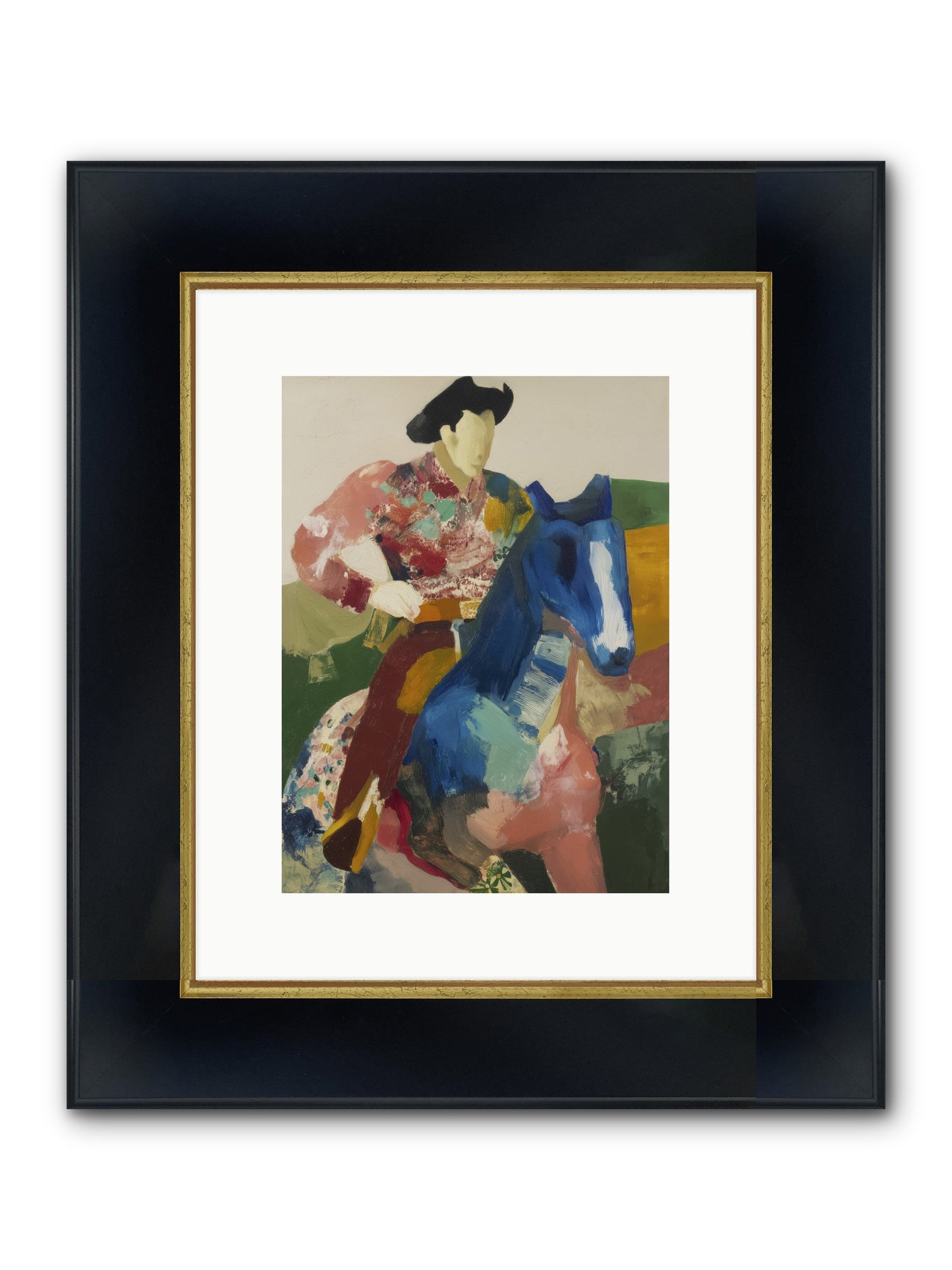 Brindle Framed Print - Wide Black w/Gold 9x12