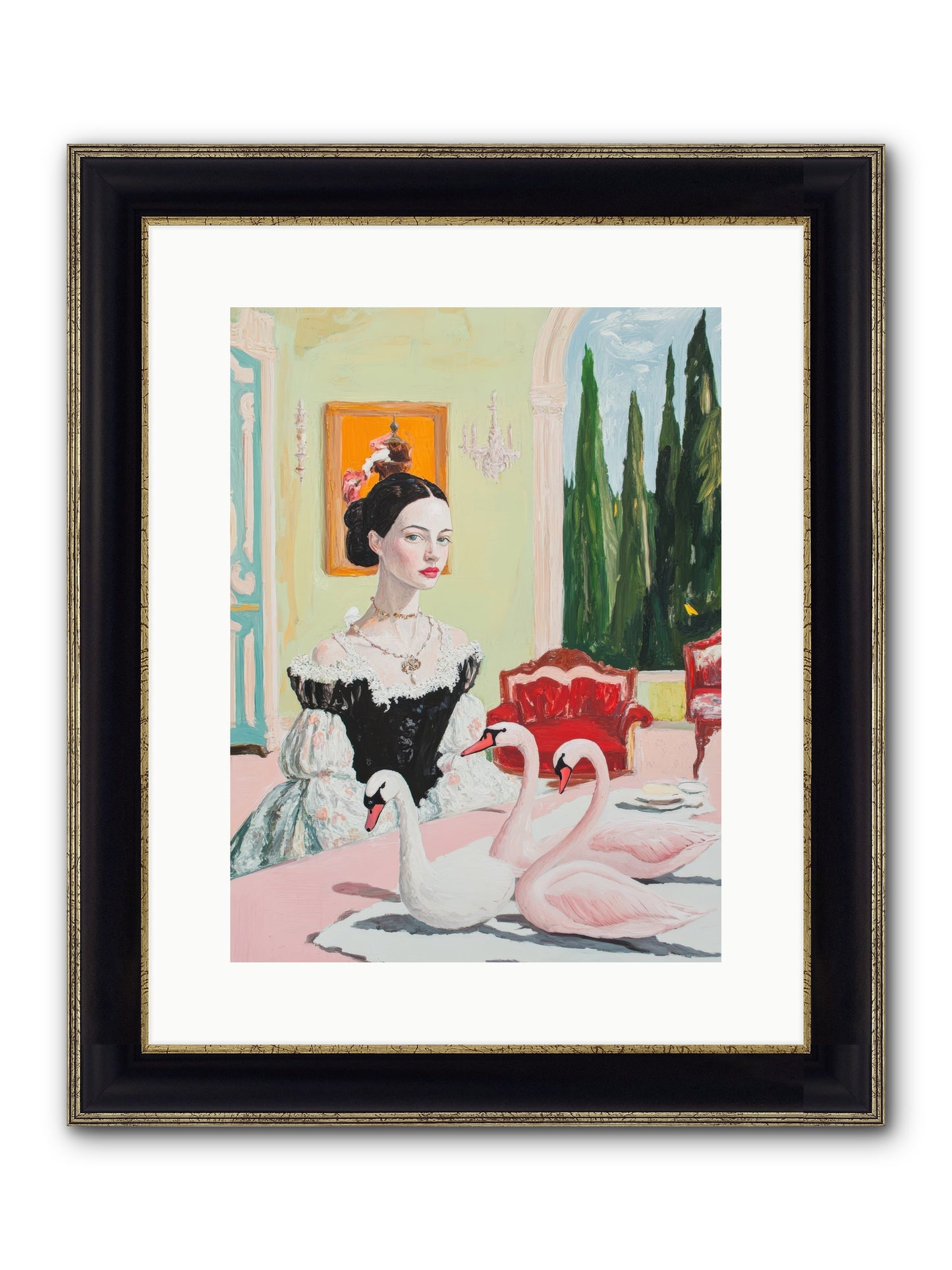 Brioche For Royal Wings Framed Print - Black & Gold 12x16