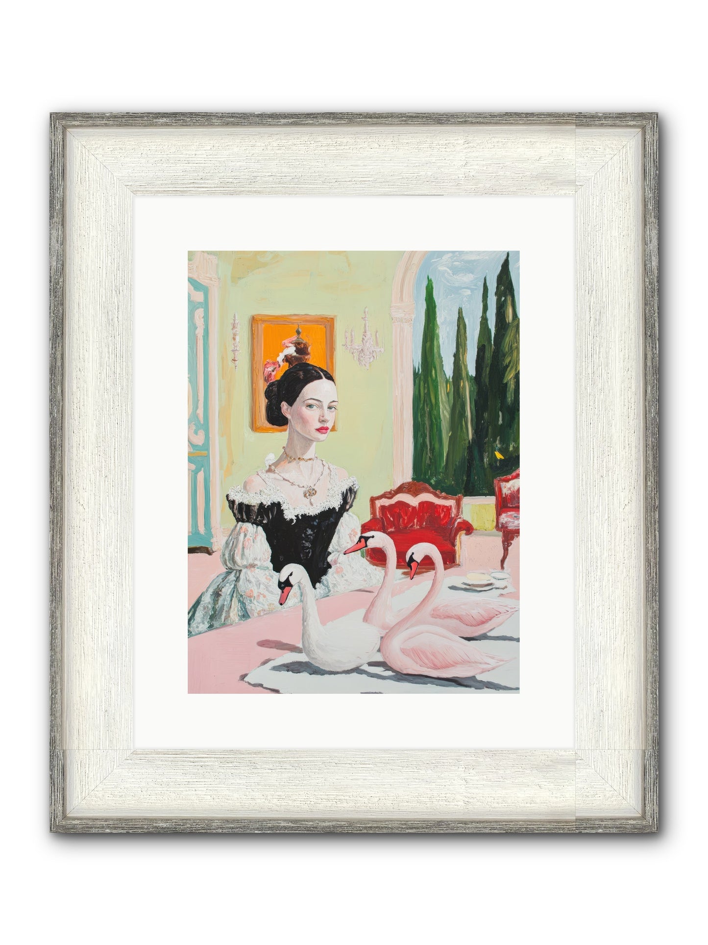 Brioche For Royal Wings Framed Print - Driftwood White 12x16