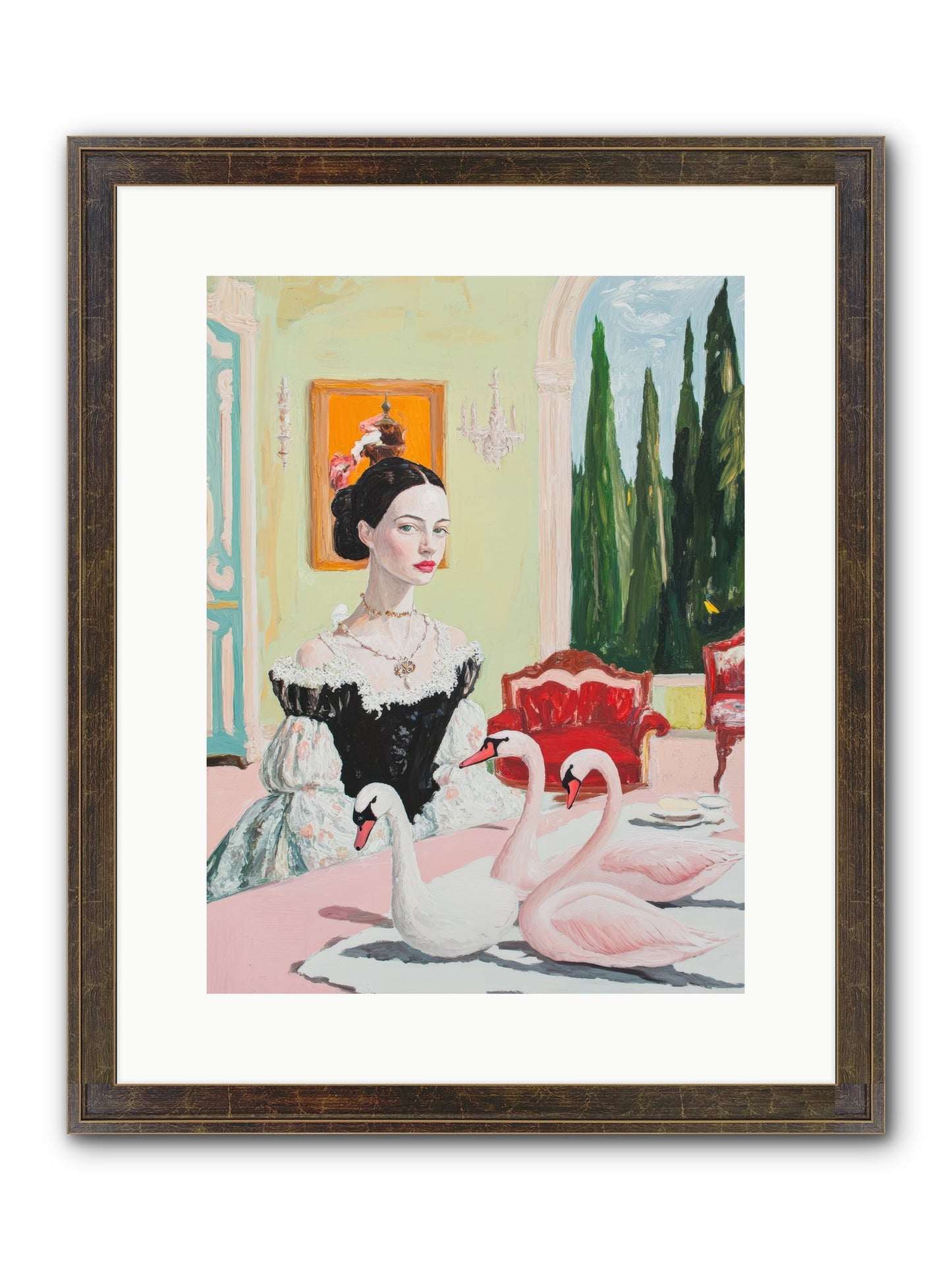 Brioche For Royal Wings Framed Print - Slimwoods Black/Gold 12x16