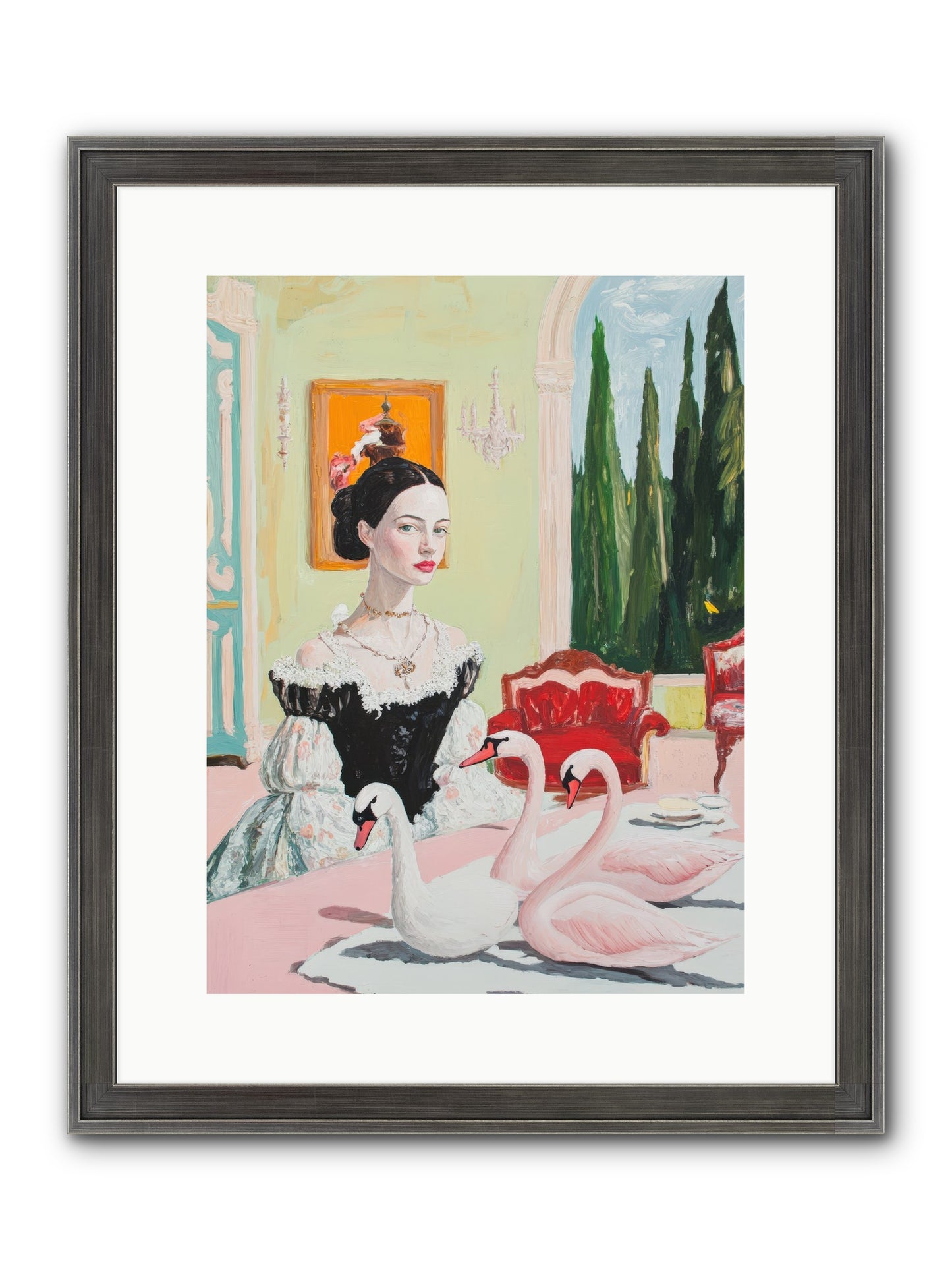 Brioche For Royal Wings Framed Print - Slimwoods Black/Silver 12x16