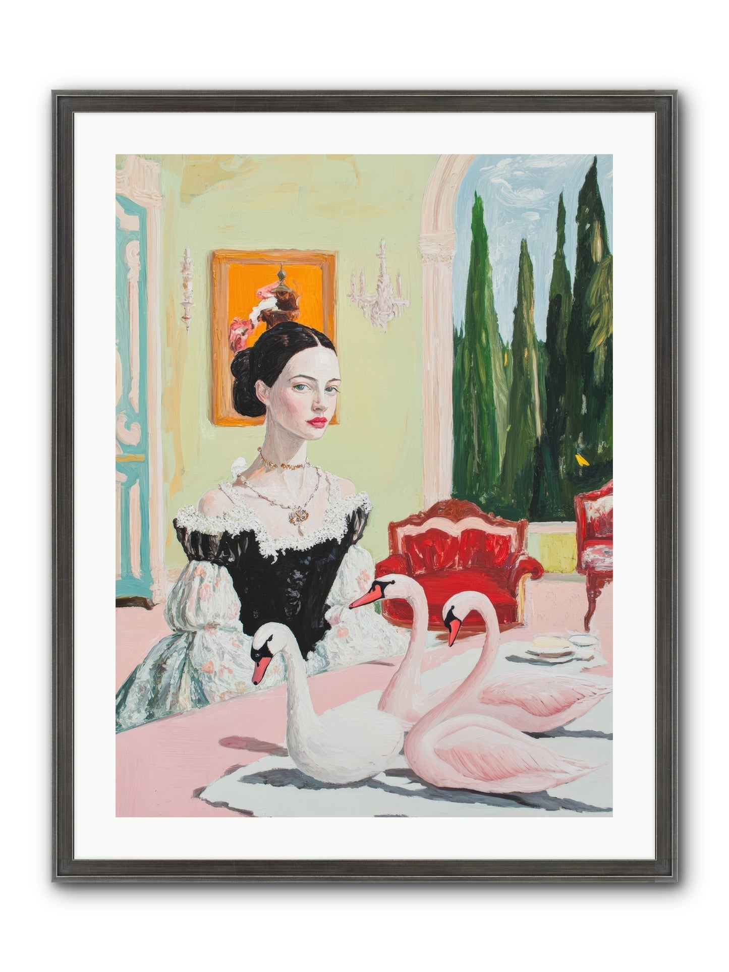 Brioche For Royal Wings Framed Print - Slimwoods Black/Silver 24x32