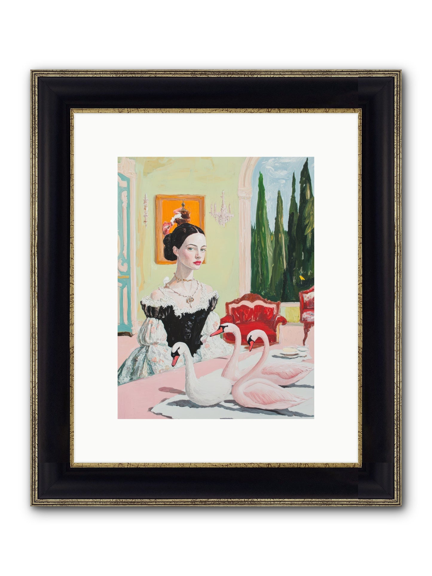 Brioche For Royal Wings Framed Print - Black & Gold 9x12