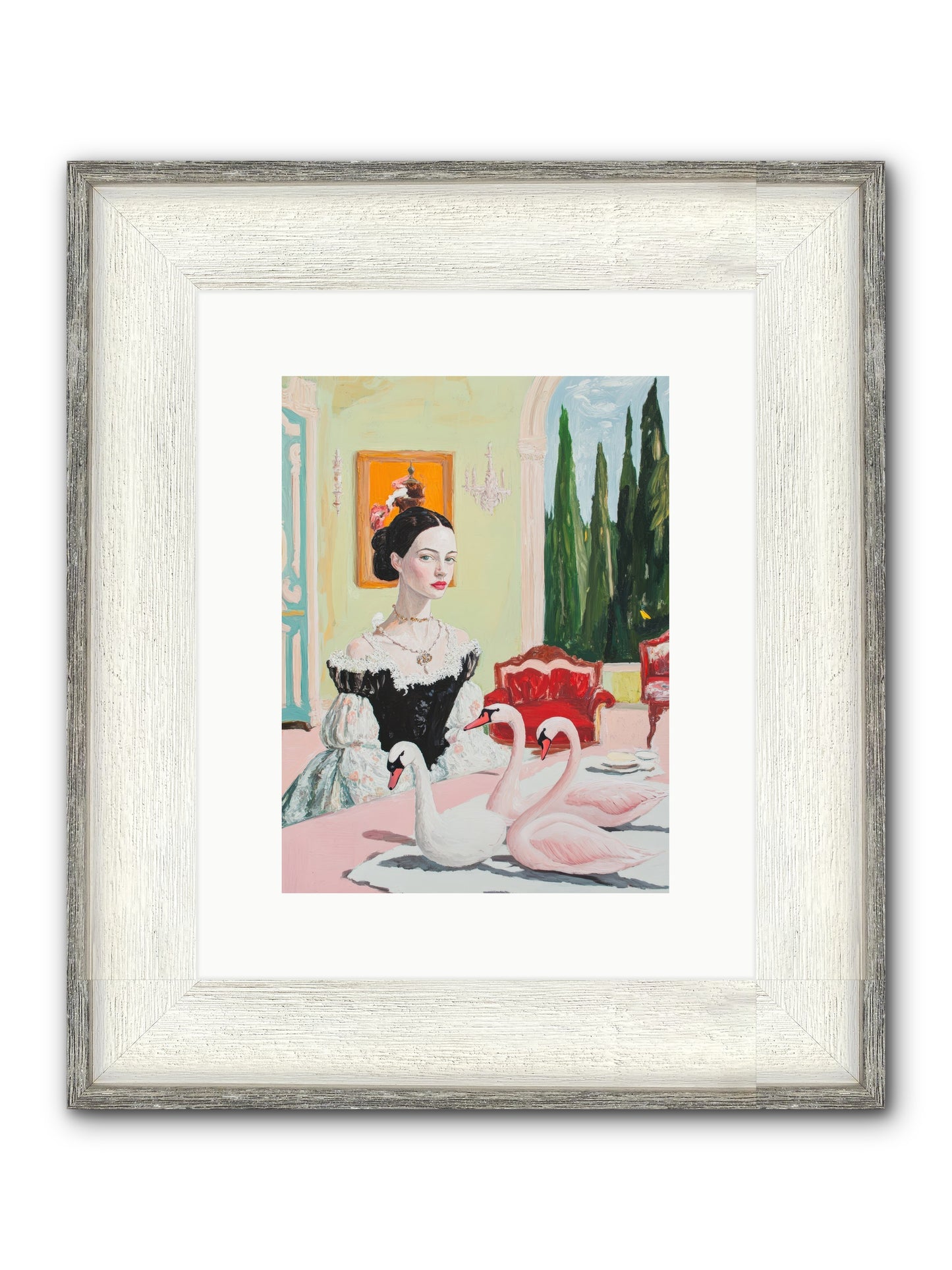 Brioche For Royal Wings Framed Print - Driftwood White 9x12
