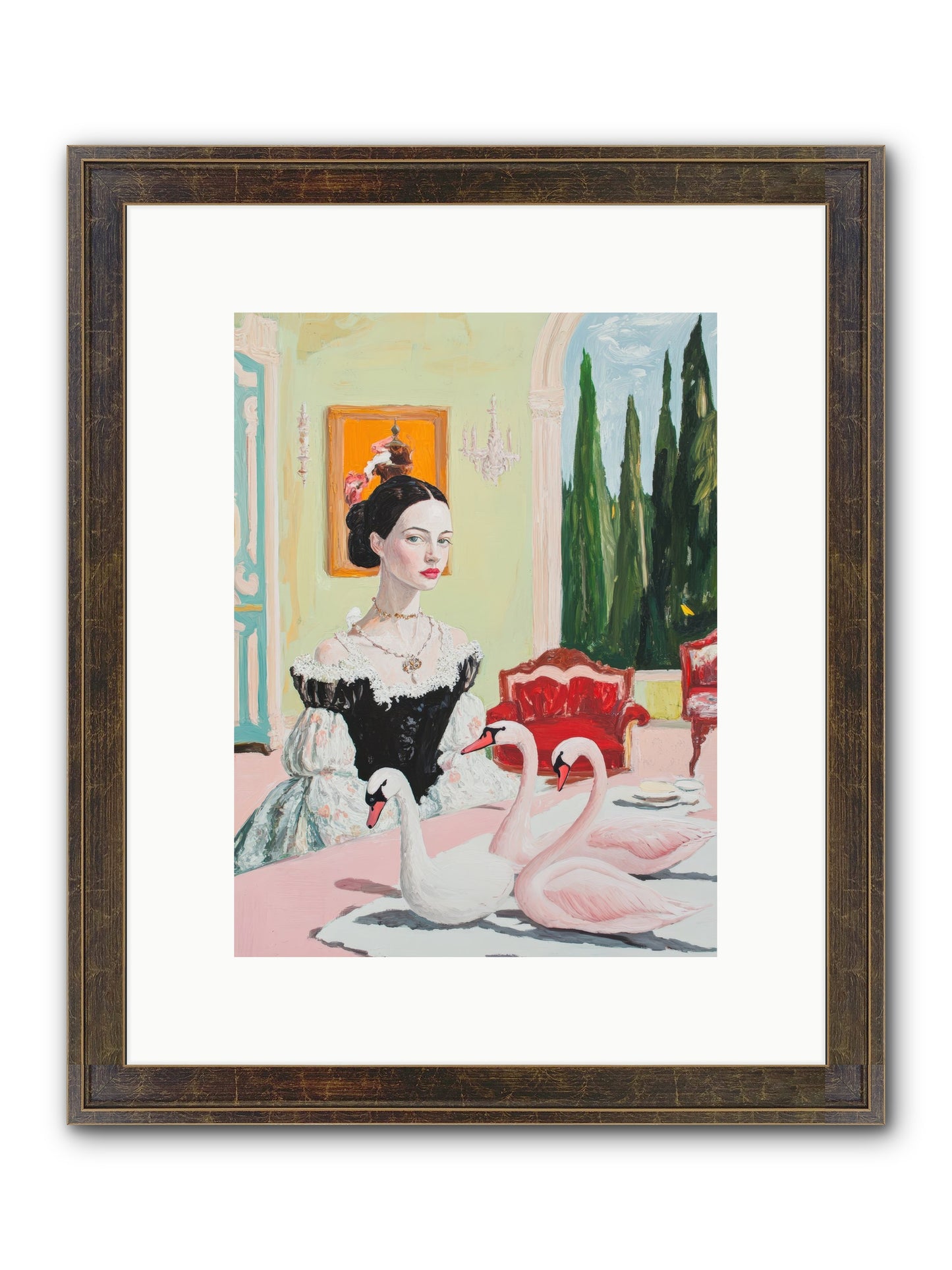 Brioche For Royal Wings Framed Print - Slimwoods Black/Gold 9x12
