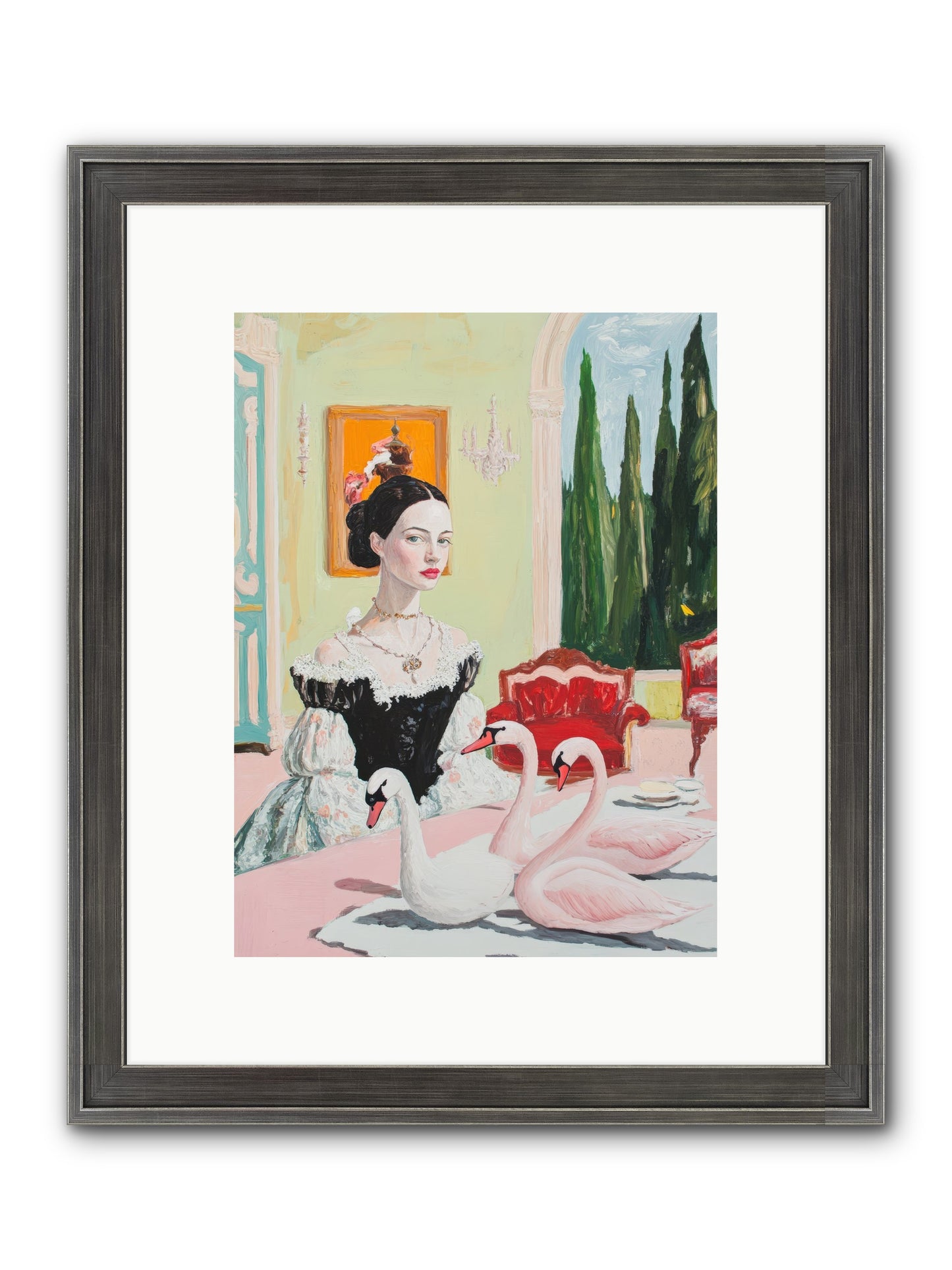 Brioche For Royal Wings Framed Print - Slimwoods Black/Silver 9x12