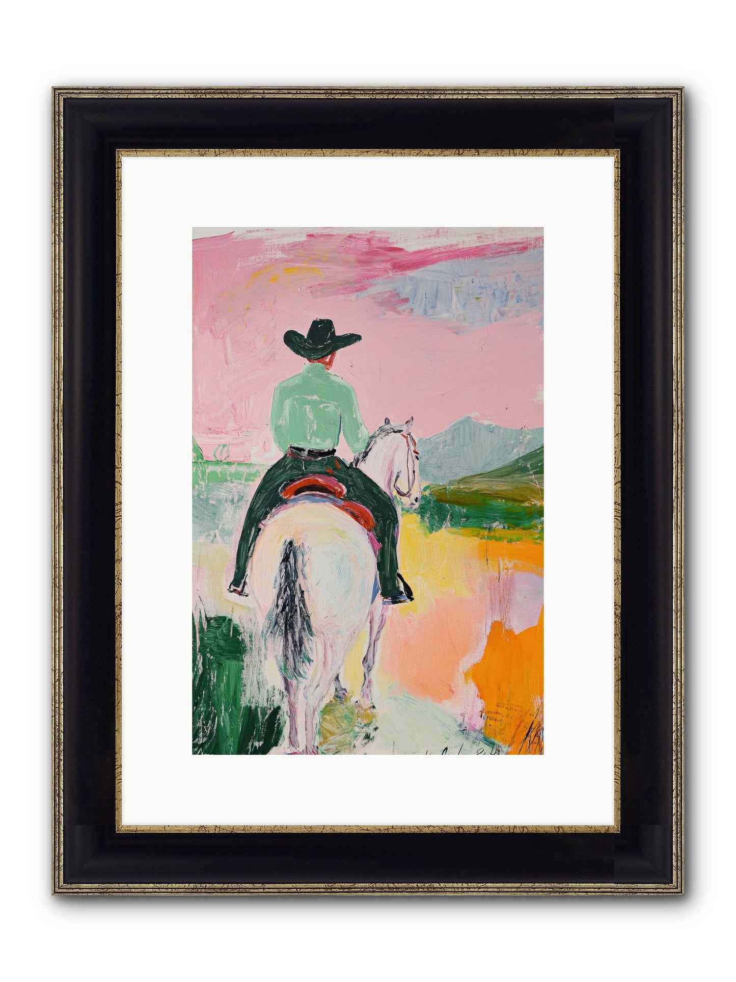 Broken Arrow Path Framed Print - Black & Gold 10x15