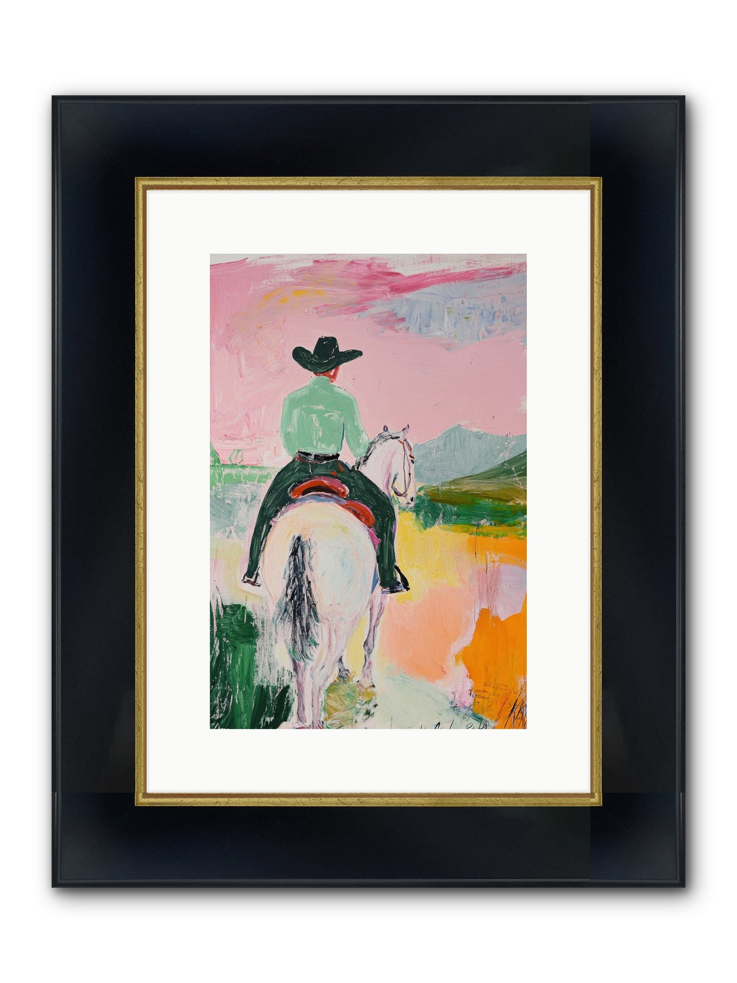 Broken Arrow Path Framed Print - Wide Black w/Gold 10x15