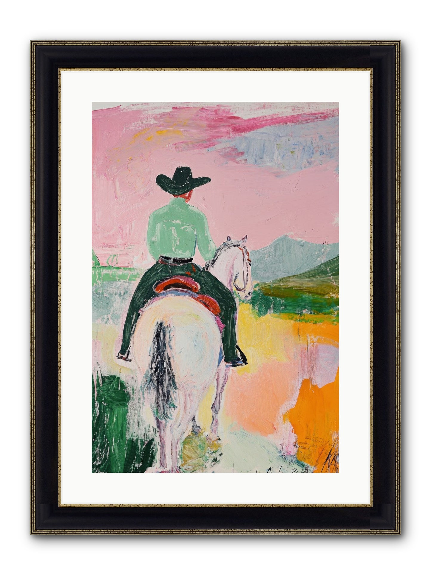 Broken Arrow Path Framed Print - Black & Gold 16x24