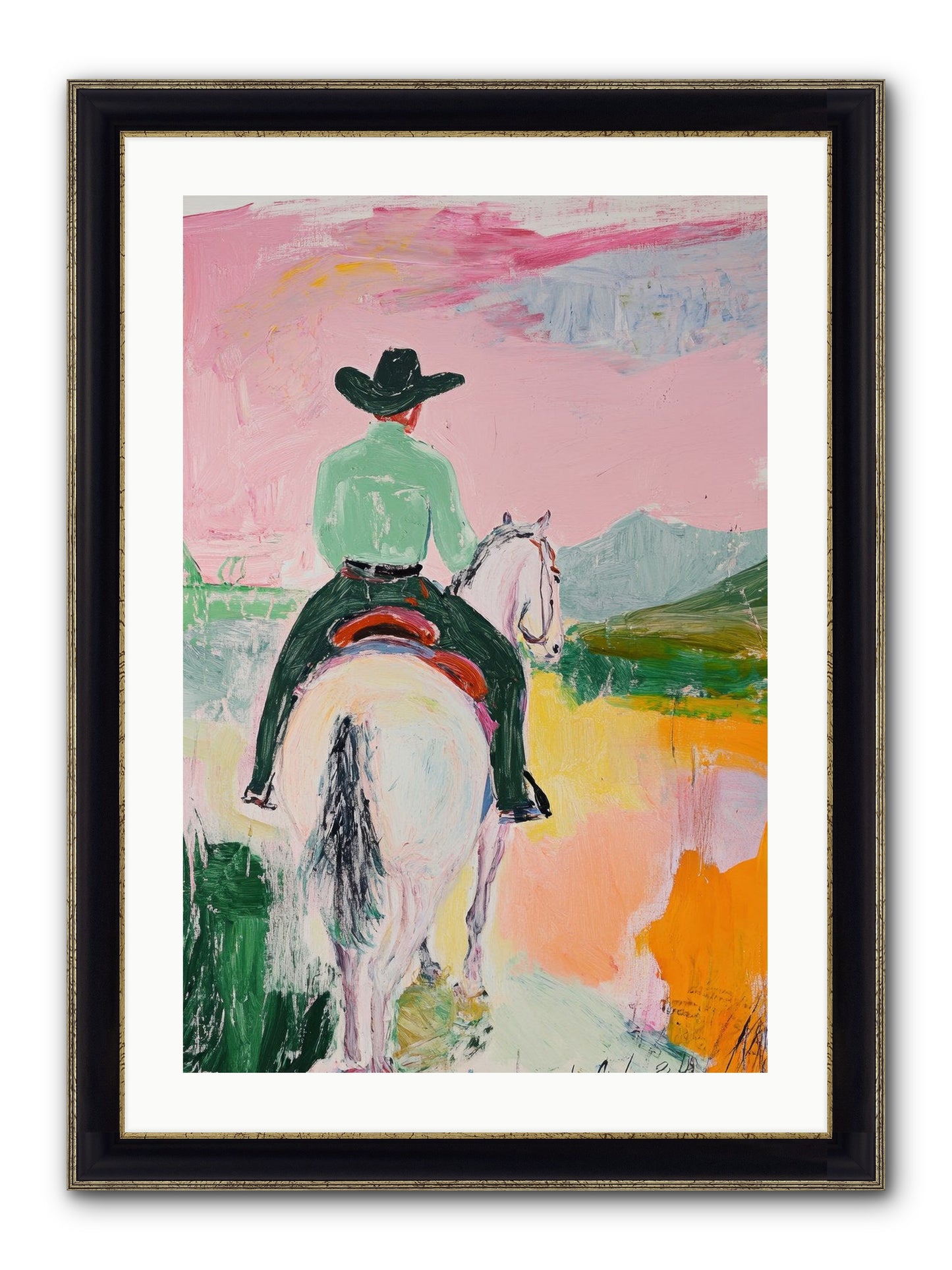 Broken Arrow Path Framed Print - Black & Gold 20x30