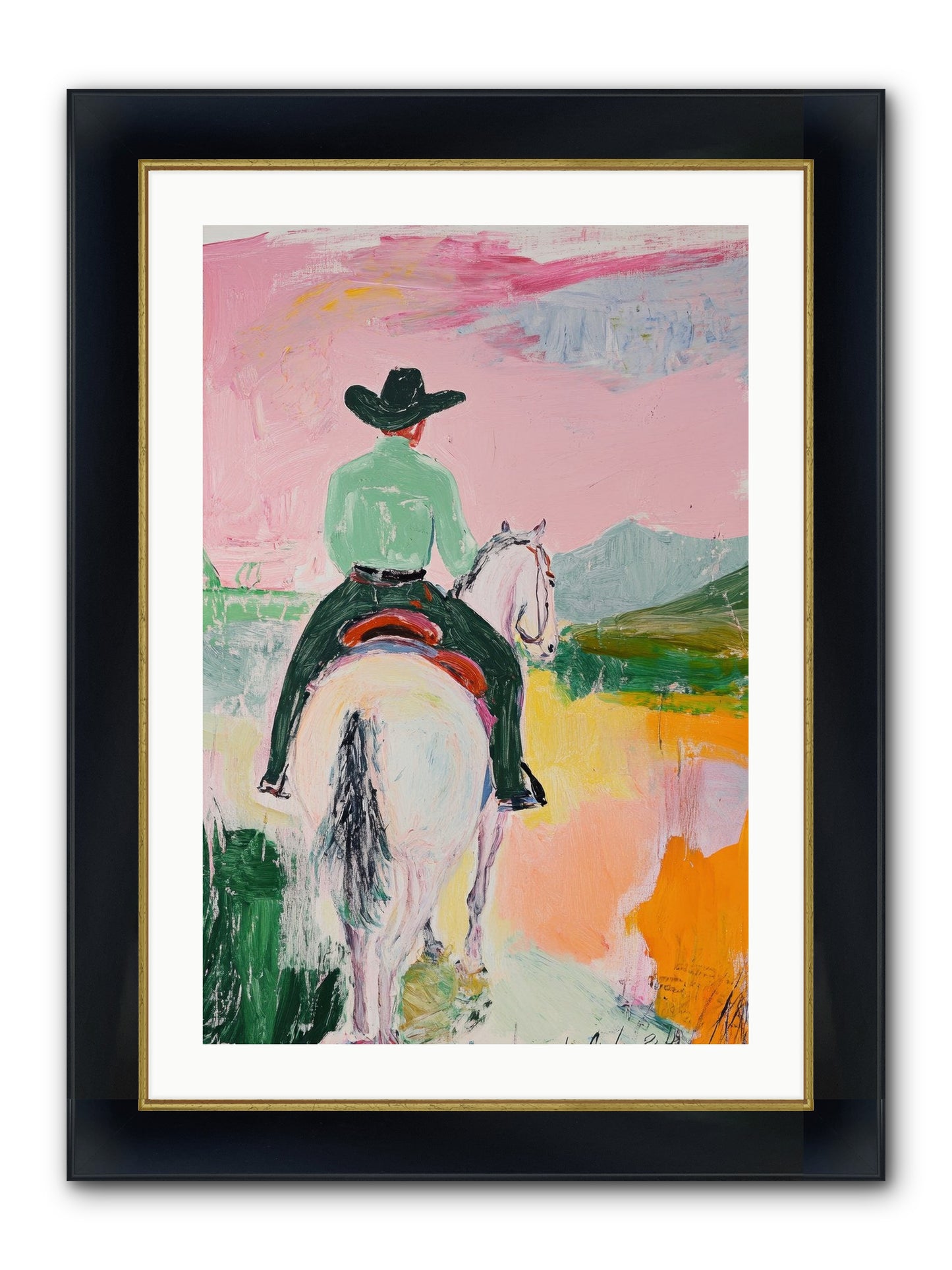 Broken Arrow Path Framed Print - Wide Black w/Gold 20x30