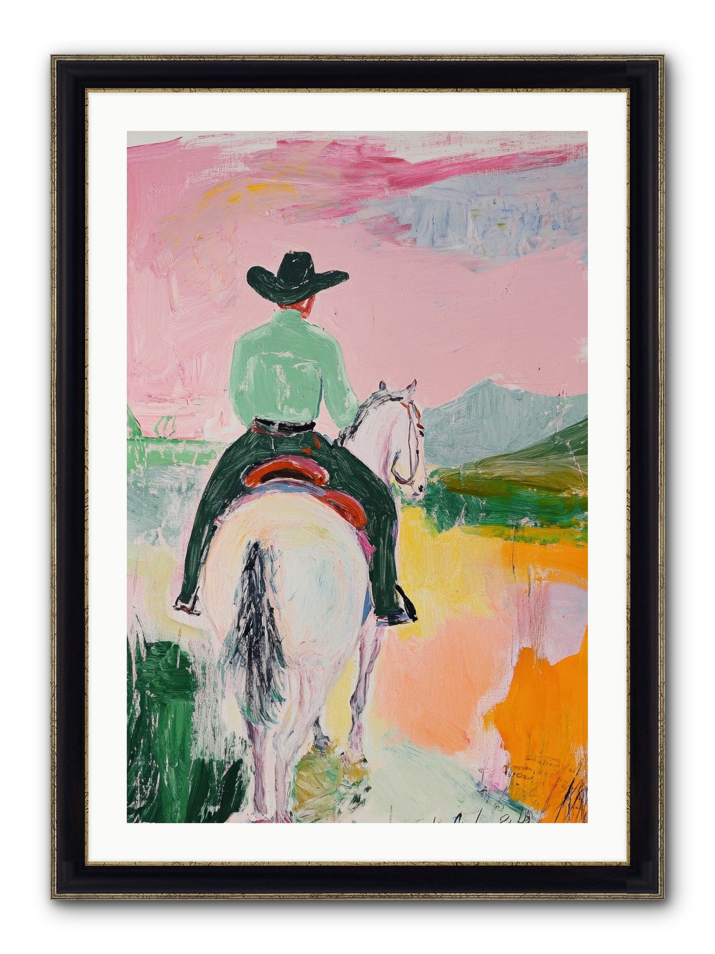 Broken Arrow Path Framed Print - Black & Gold 24x36