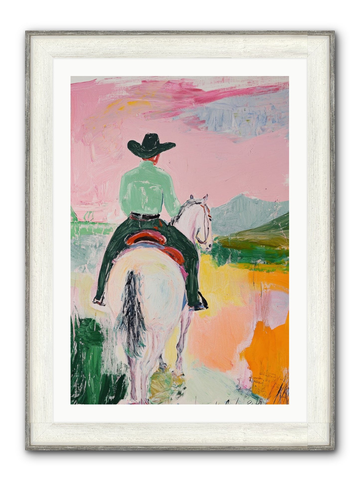 Broken Arrow Path Framed Print - Driftwood White 24x36