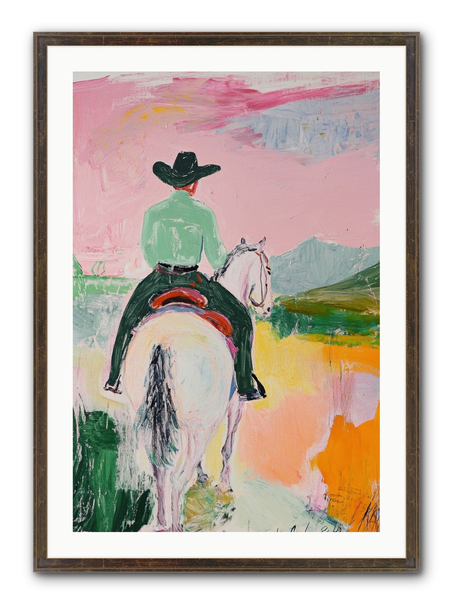 Broken Arrow Path Framed Print - Slimwoods Black/Gold 24x36